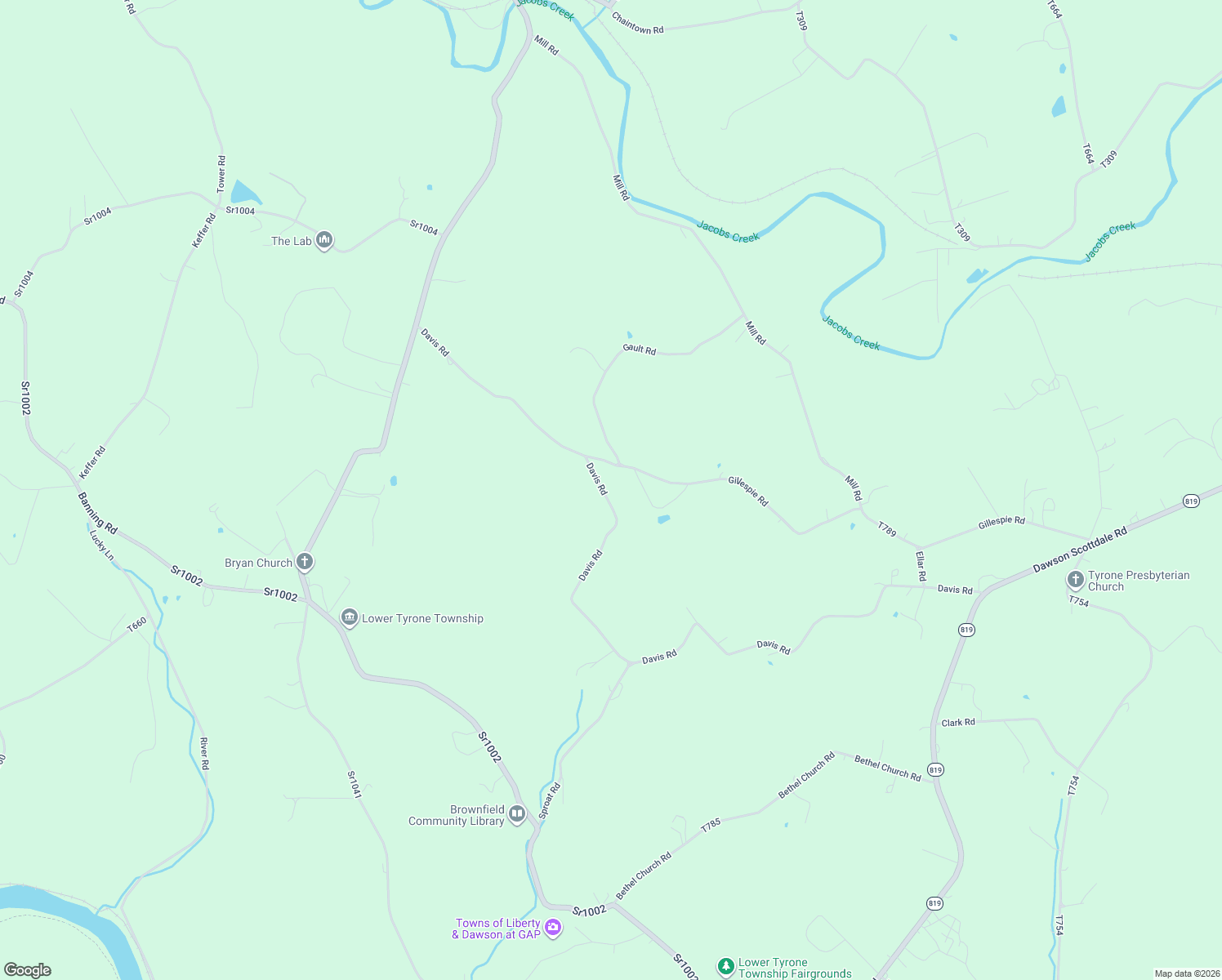 map of restaurants, bars, coffee shops, grocery stores, and more near 263 Davis Road in Dawson