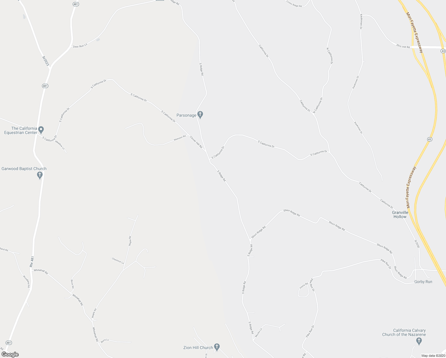 map of restaurants, bars, coffee shops, grocery stores, and more near 431 South Ridge Road in Coal Center