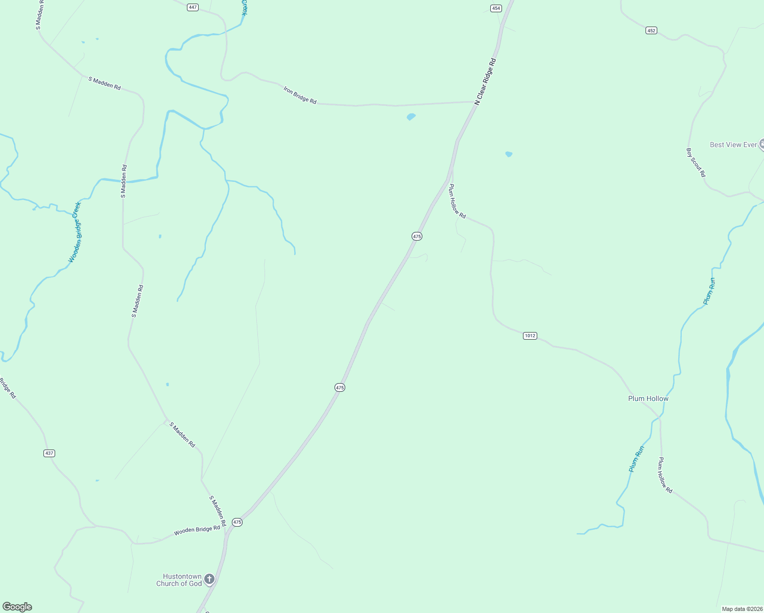 map of restaurants, bars, coffee shops, grocery stores, and more near 2842 North Clear Ridge Road in Hustontown