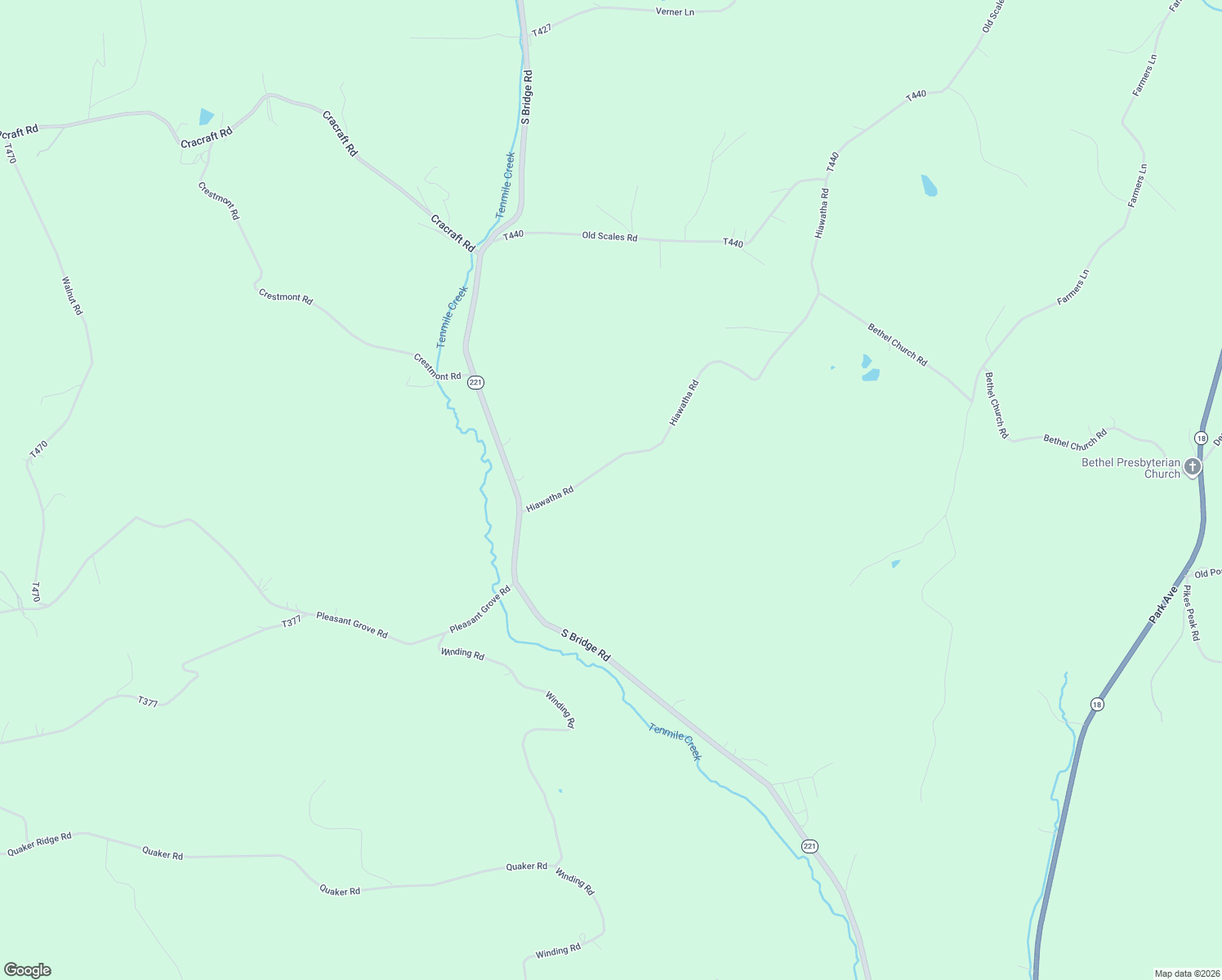 map of restaurants, bars, coffee shops, grocery stores, and more near 160 Hiawatha Road in Prosperity