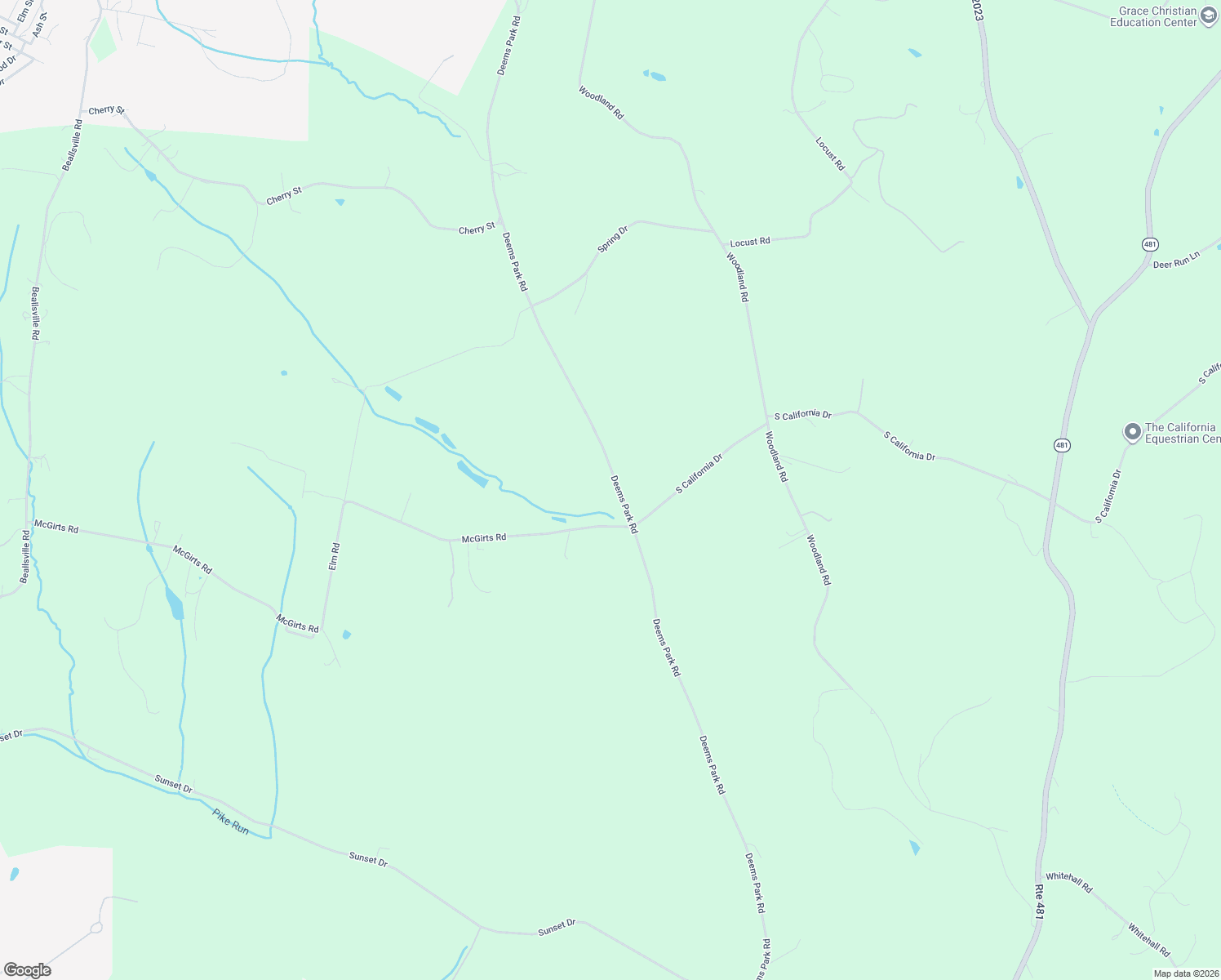 map of restaurants, bars, coffee shops, grocery stores, and more near 303 Deems Park Road in Washington County