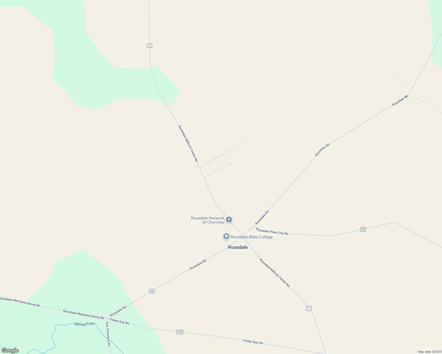 map of restaurants, bars, coffee shops, grocery stores, and more near 10304 Rosedale-Milford Center Road in Irwin