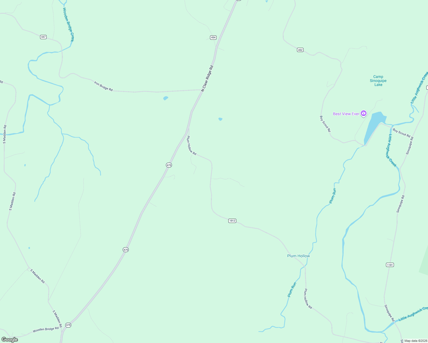 map of restaurants, bars, coffee shops, grocery stores, and more near 599 Plum Hollow Road in Hustontown