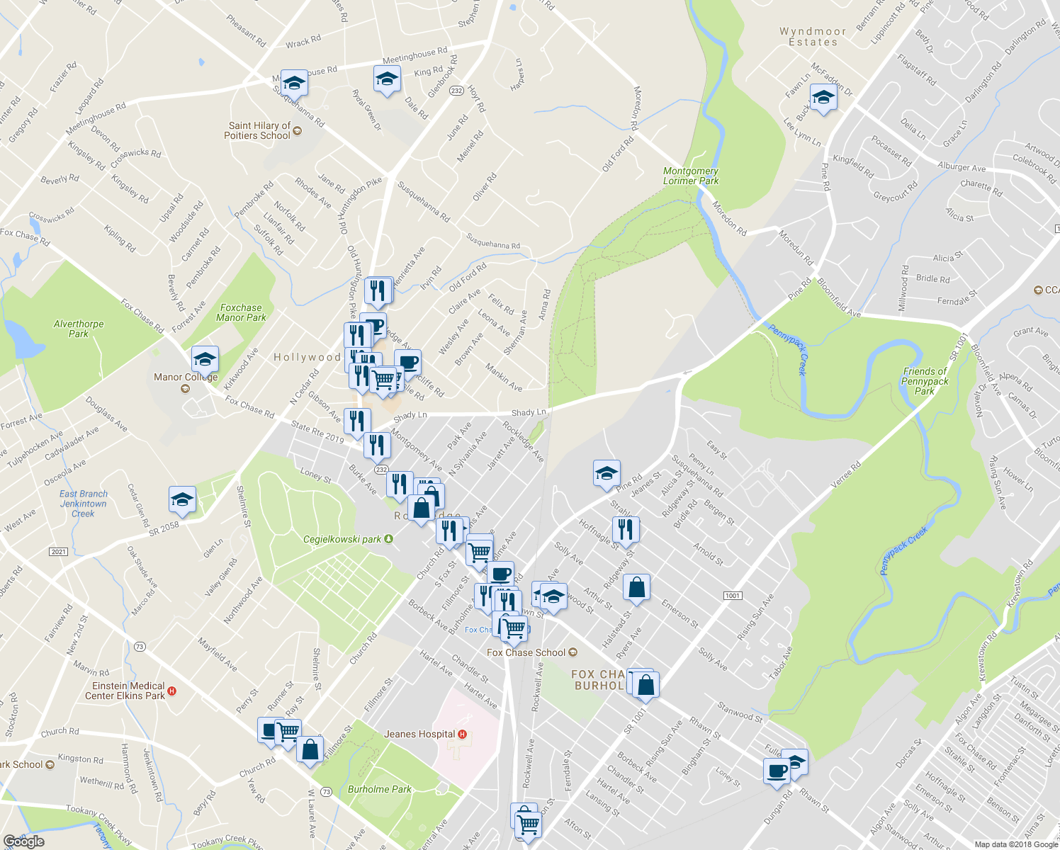 map of restaurants, bars, coffee shops, grocery stores, and more near 304 Jarrett Avenue in Rockledge