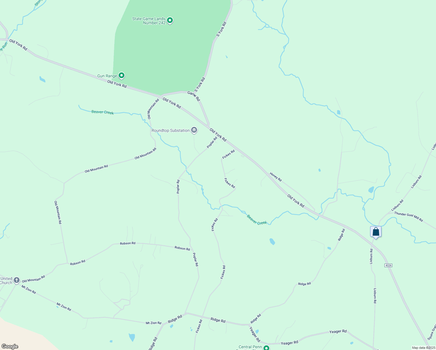 map of restaurants, bars, coffee shops, grocery stores, and more near 115 Fickes Road in Dillsburg