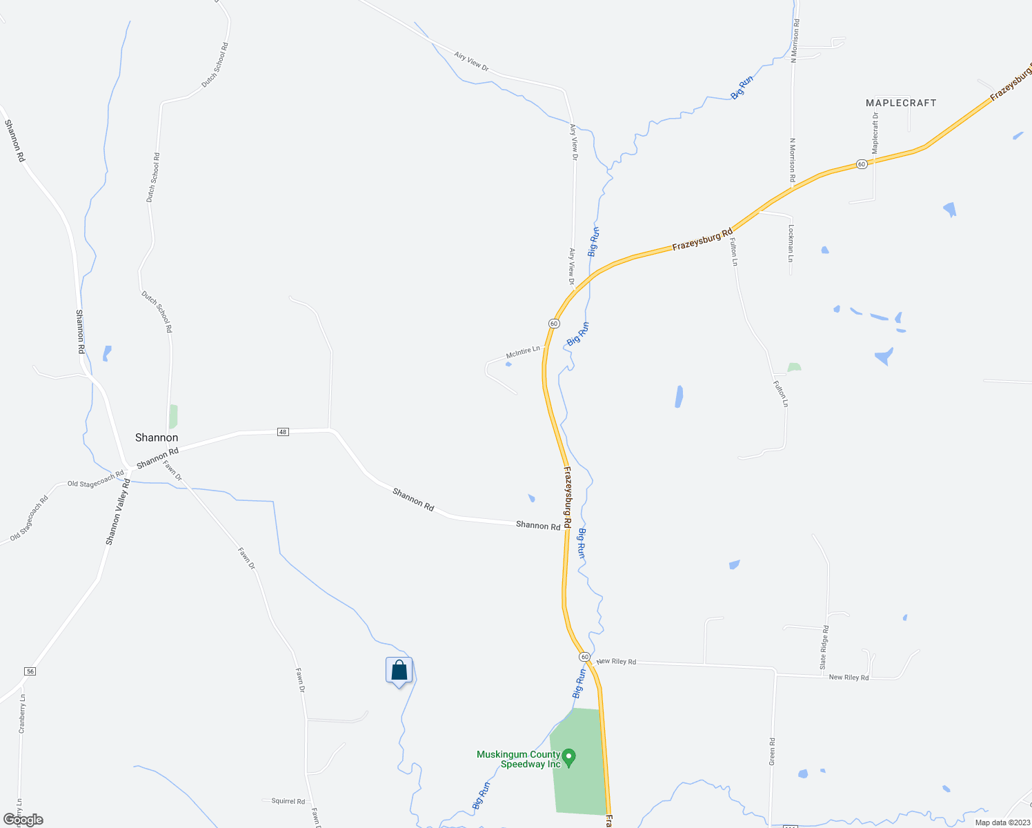 map of restaurants, bars, coffee shops, grocery stores, and more near 4985 McIntire Lane in Dresden