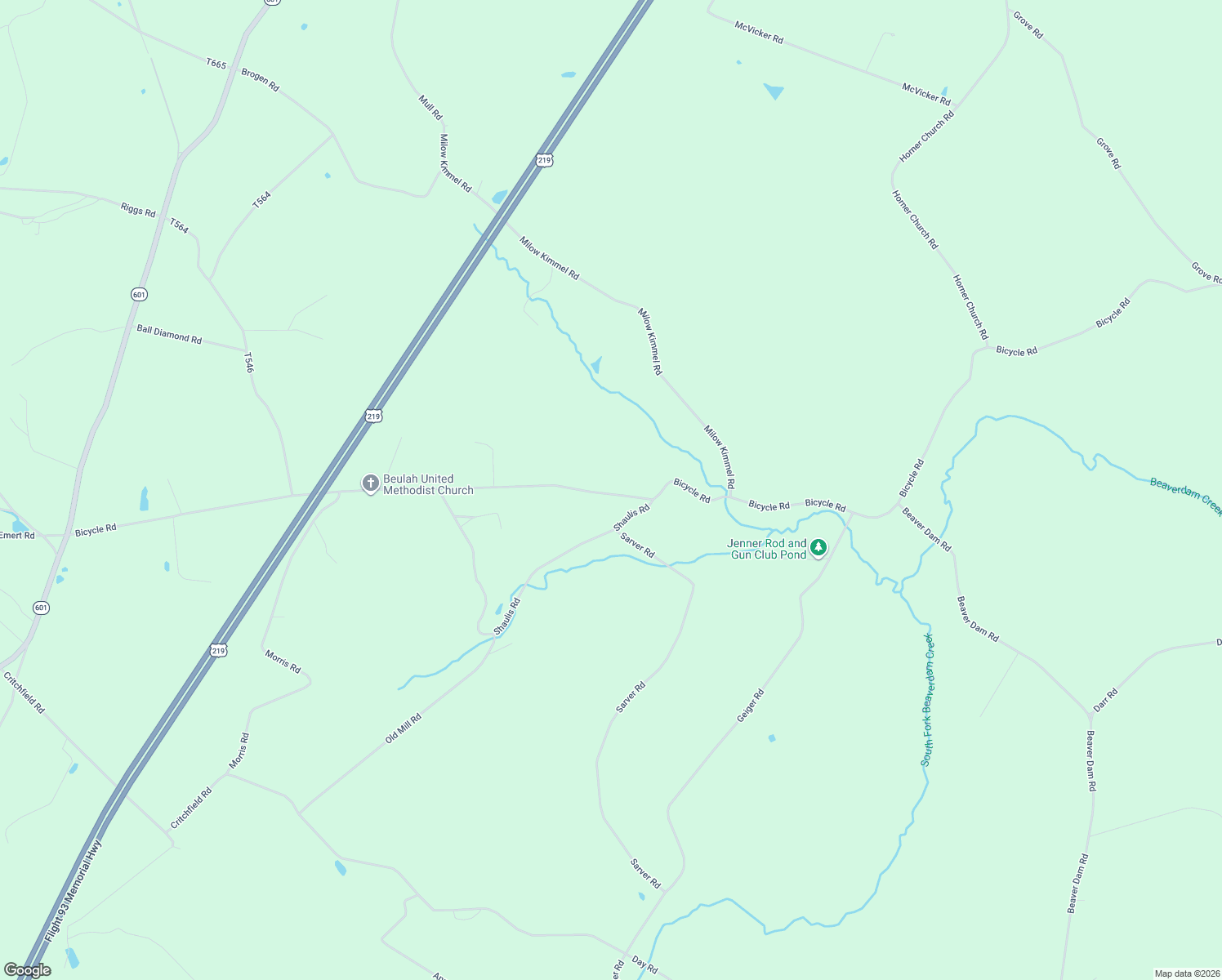 map of restaurants, bars, coffee shops, grocery stores, and more near 684 Bicycle Road in Friedens