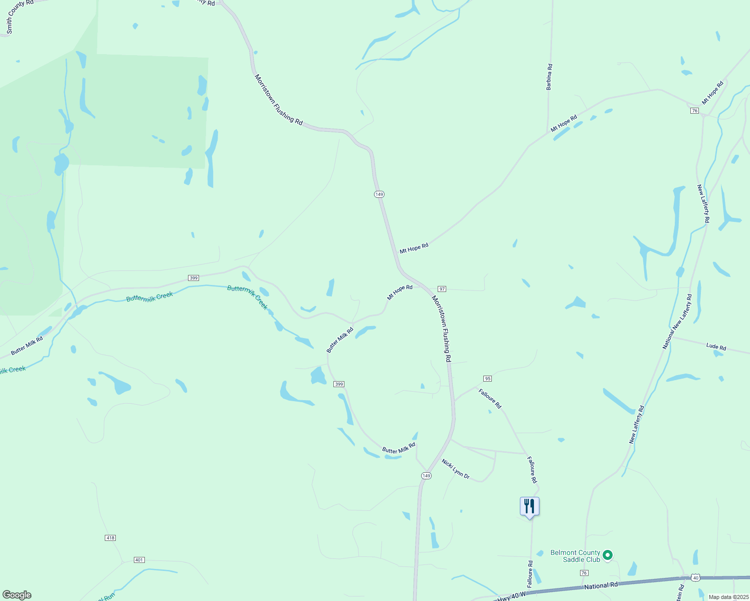 map of restaurants, bars, coffee shops, grocery stores, and more near 40885 Mount Hope Road in Flushing