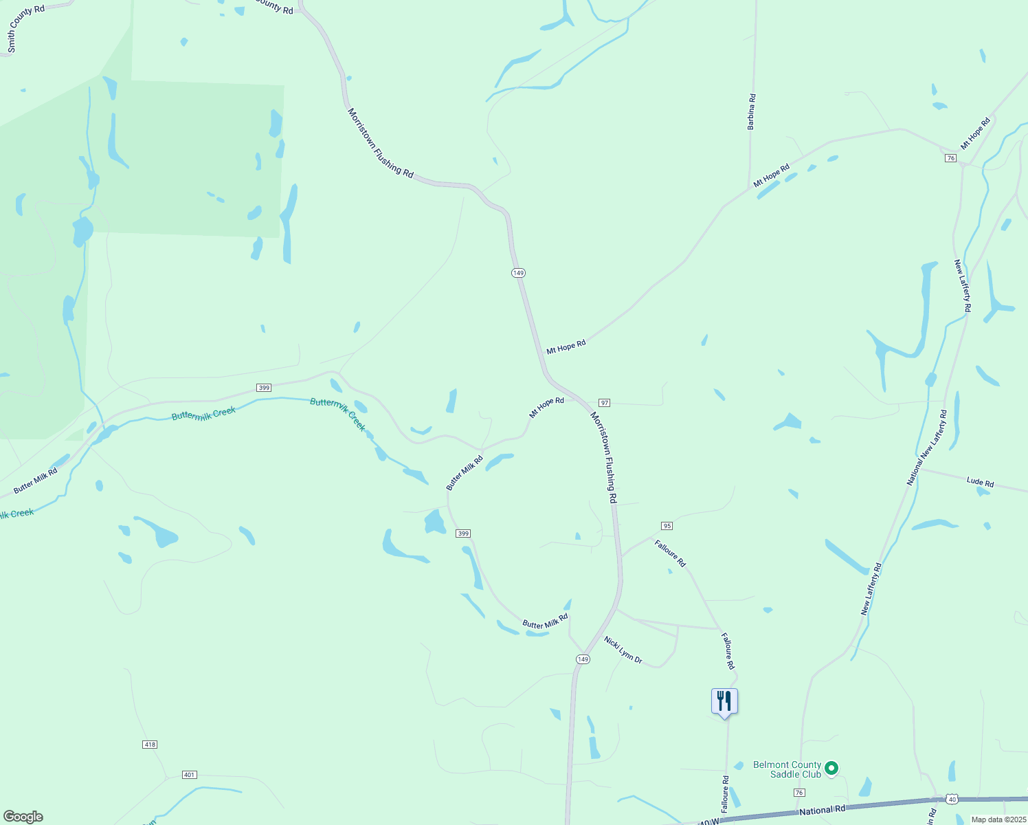 map of restaurants, bars, coffee shops, grocery stores, and more near 40885 Mount Hope Road in Flushing