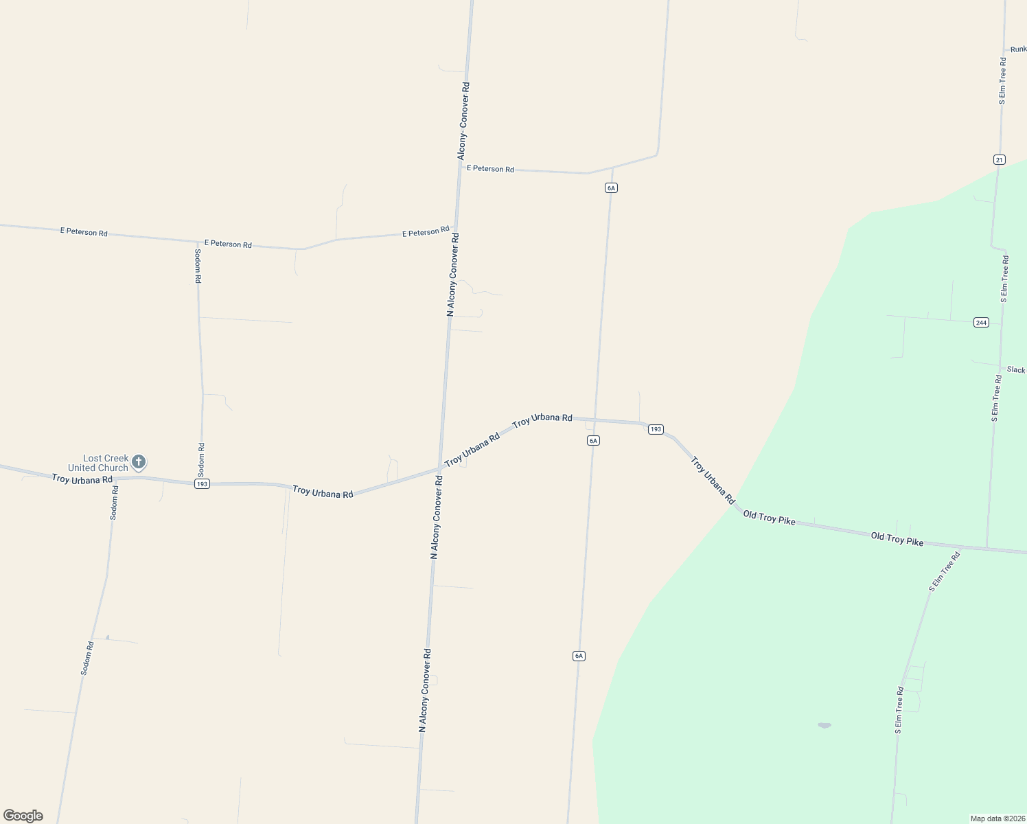 map of restaurants, bars, coffee shops, grocery stores, and more near 8225 Troy Urbana Road in Casstown