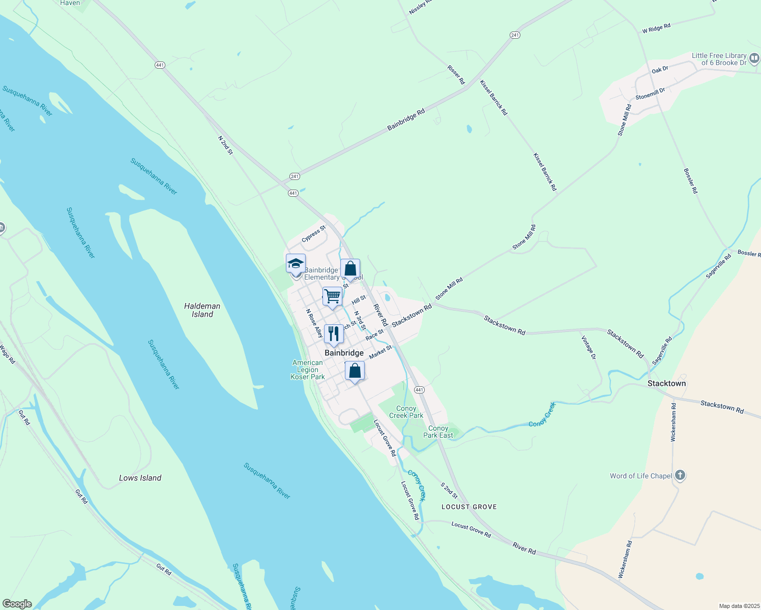 map of restaurants, bars, coffee shops, grocery stores, and more near 111 Skipjack in Lancaster