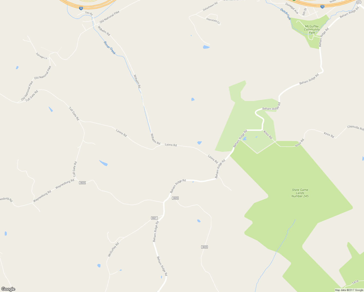 map of restaurants, bars, coffee shops, grocery stores, and more near 241 Lyons Road in Claysville