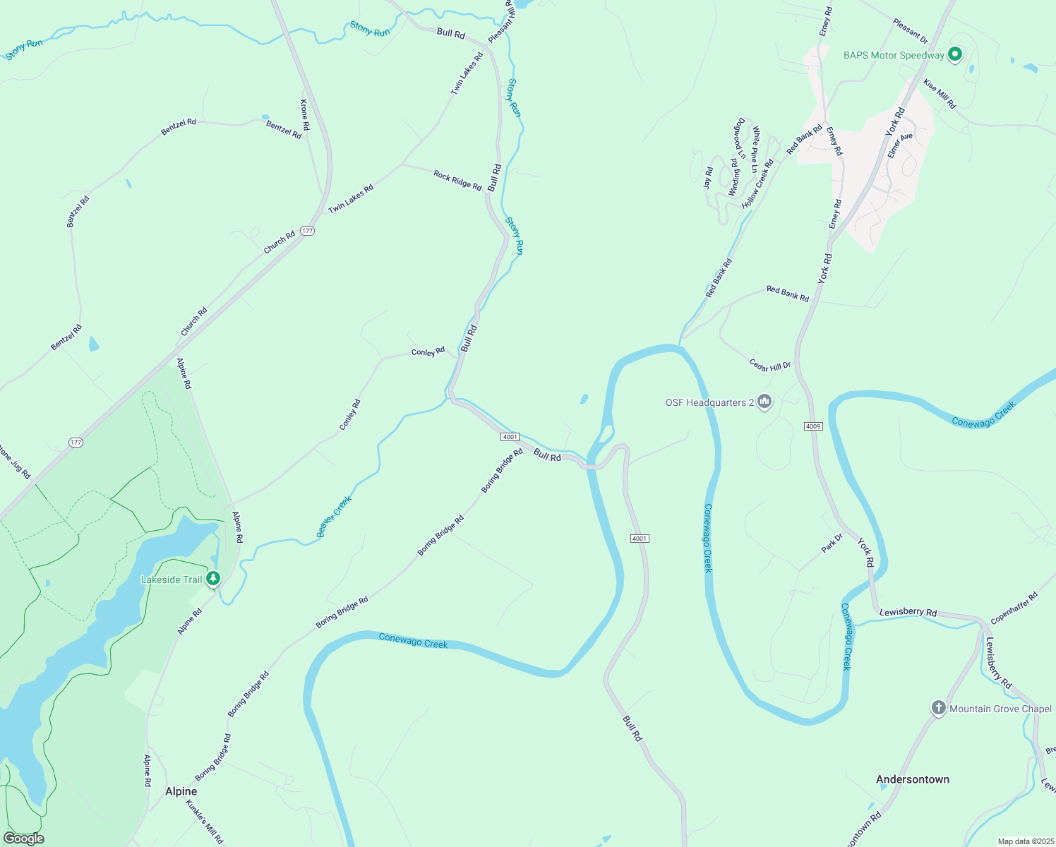 map of restaurants, bars, coffee shops, grocery stores, and more near 7191 Bull Road in Lewisberry