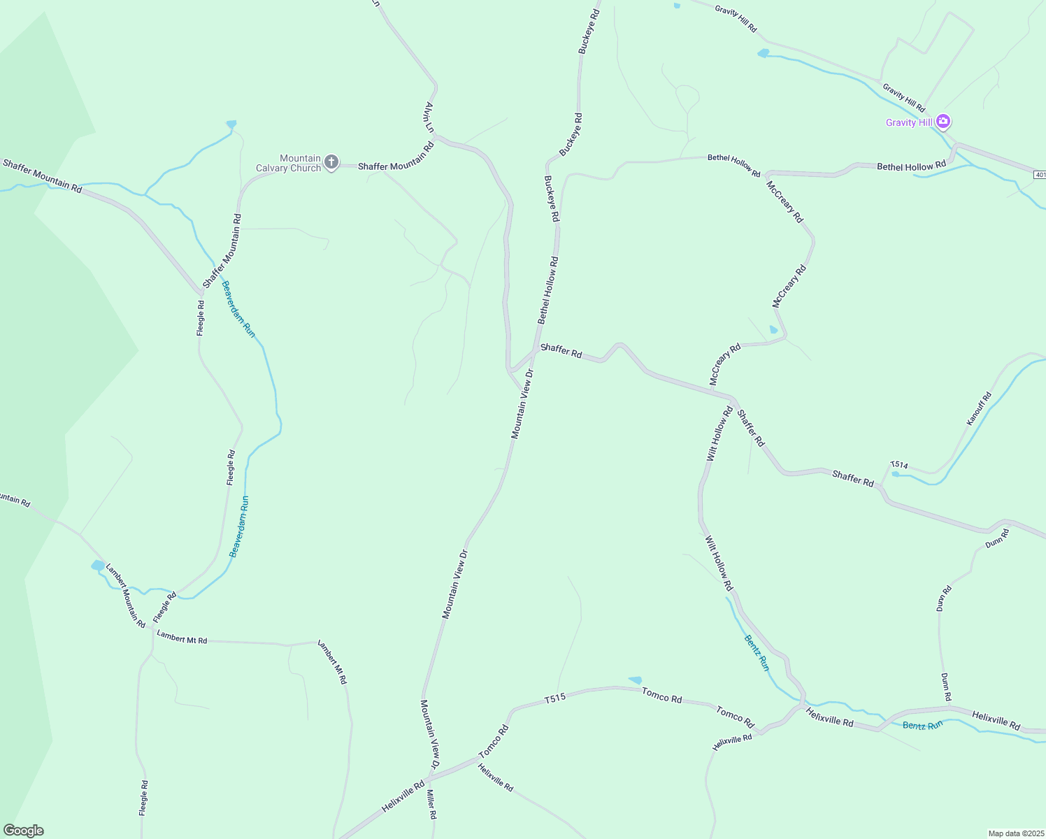 map of restaurants, bars, coffee shops, grocery stores, and more near 720 Mountain View Drive in Schellsburg