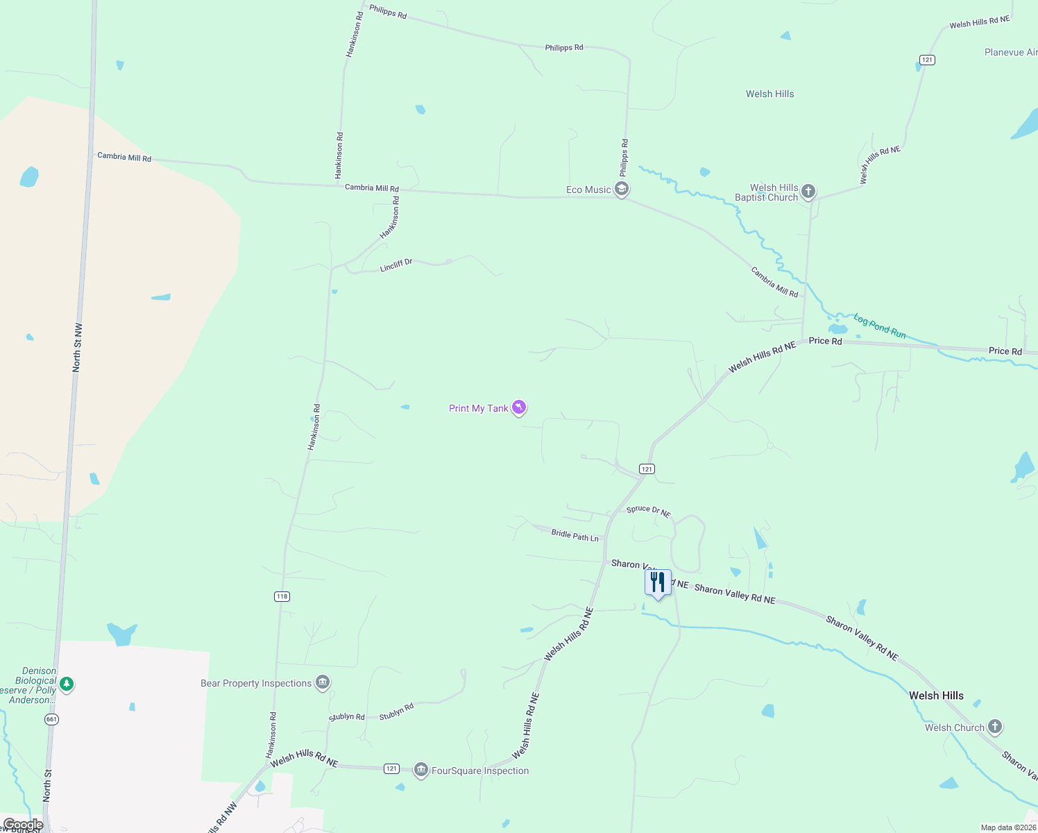 map of restaurants, bars, coffee shops, grocery stores, and more near 56 Wyddfa Court in Granville