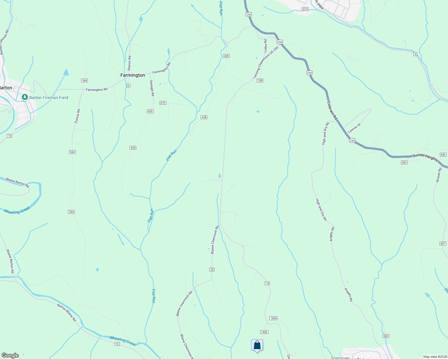 map of restaurants, bars, coffee shops, grocery stores, and more near 53990 Austin Drive in Bridgeport