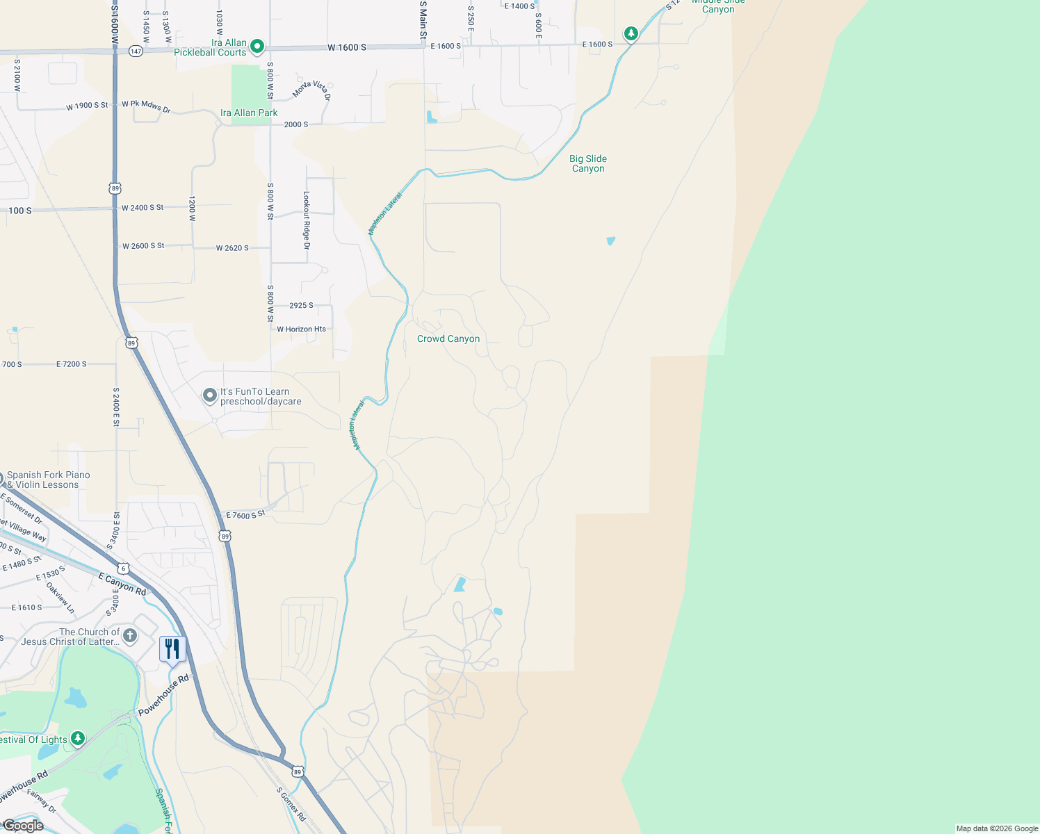 map of restaurants, bars, coffee shops, grocery stores, and more near 3626 Riverstone Road in Mapleton