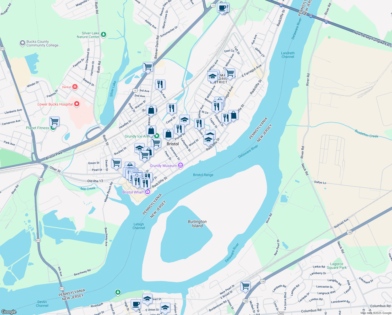 map of restaurants, bars, coffee shops, grocery stores, and more near 920 Radcliffe Street in Bristol