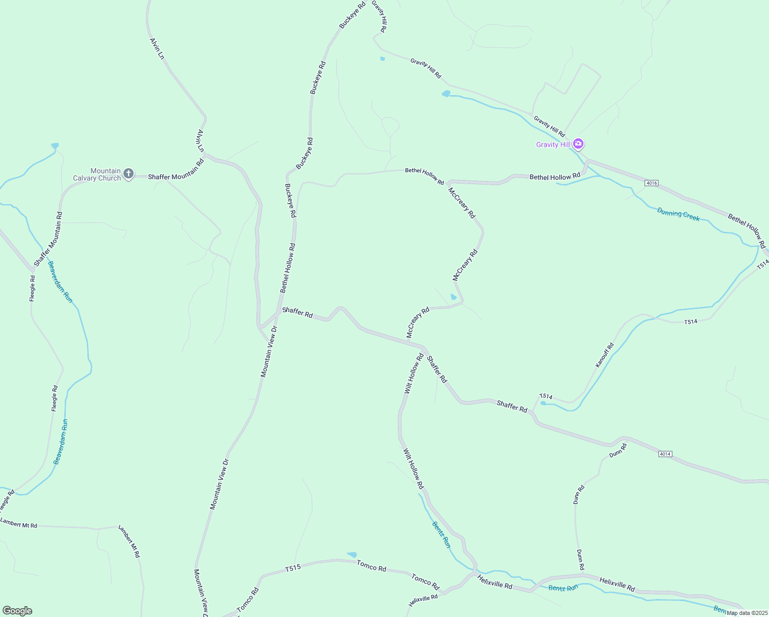 map of restaurants, bars, coffee shops, grocery stores, and more near 175 McCreary Road in Schellsburg