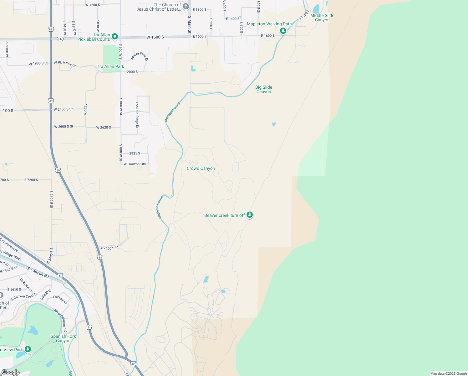 map of restaurants, bars, coffee shops, grocery stores, and more near 3435 South Cobblestone Court in Mapleton
