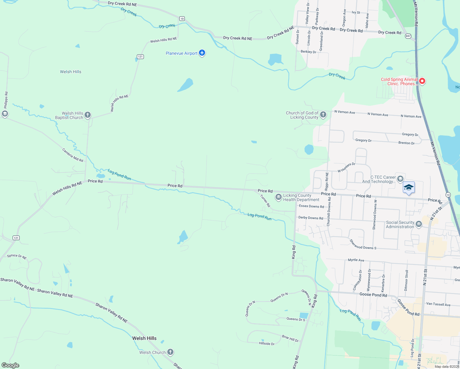 map of restaurants, bars, coffee shops, grocery stores, and more near 4444 Price Road in Newark