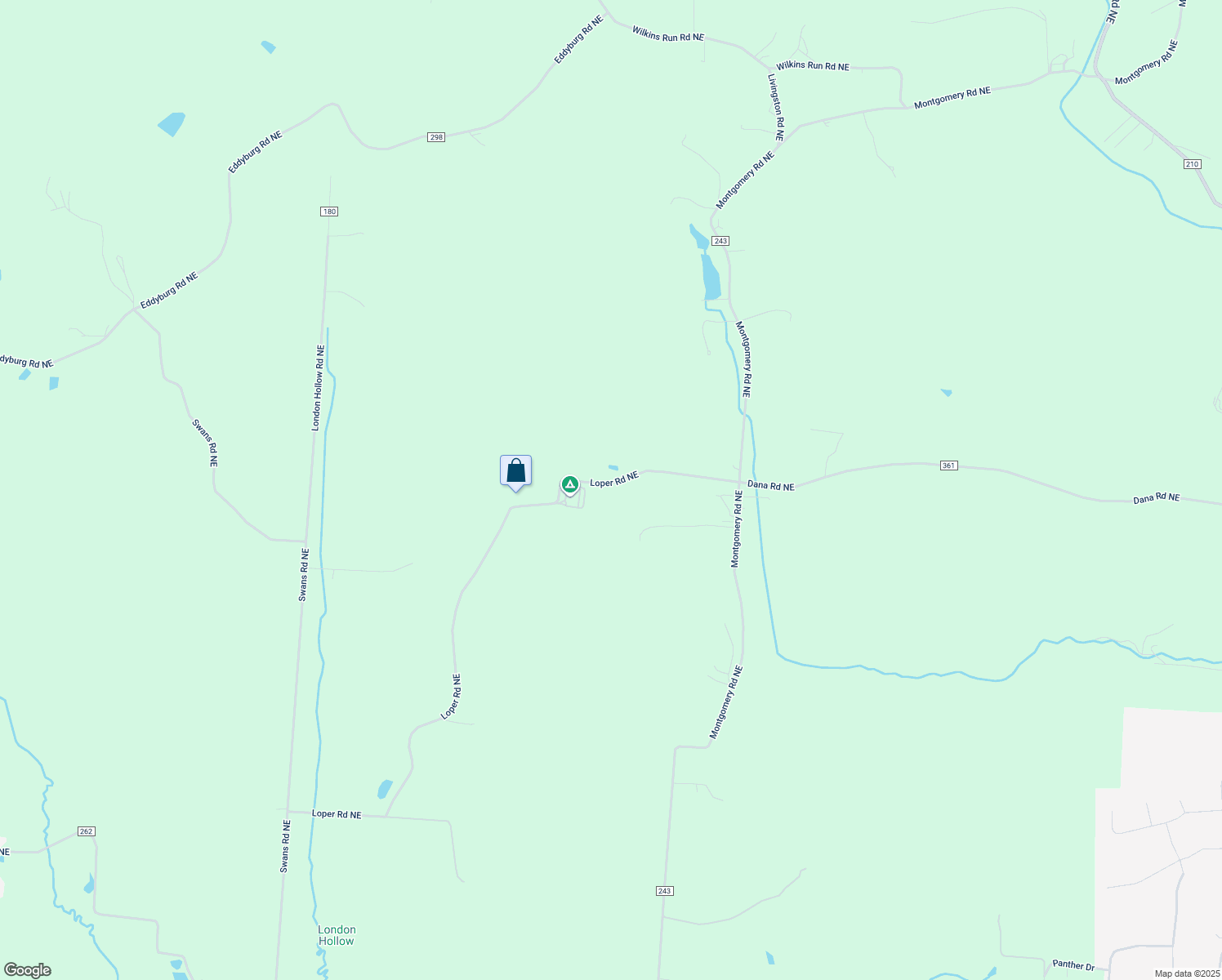 map of restaurants, bars, coffee shops, grocery stores, and more near 3400 Loper Road Northeast in Newark