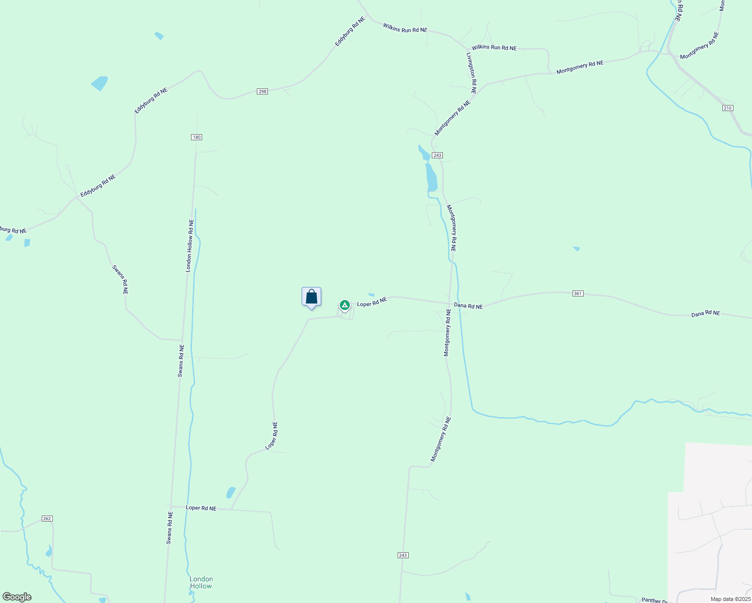 map of restaurants, bars, coffee shops, grocery stores, and more near 3400 Loper Road Northeast in Newark