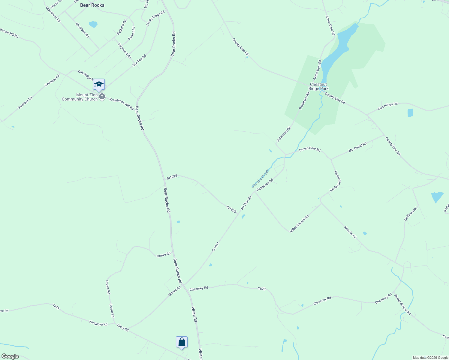 map of restaurants, bars, coffee shops, grocery stores, and more near 259 Sr1025 in Fayette County