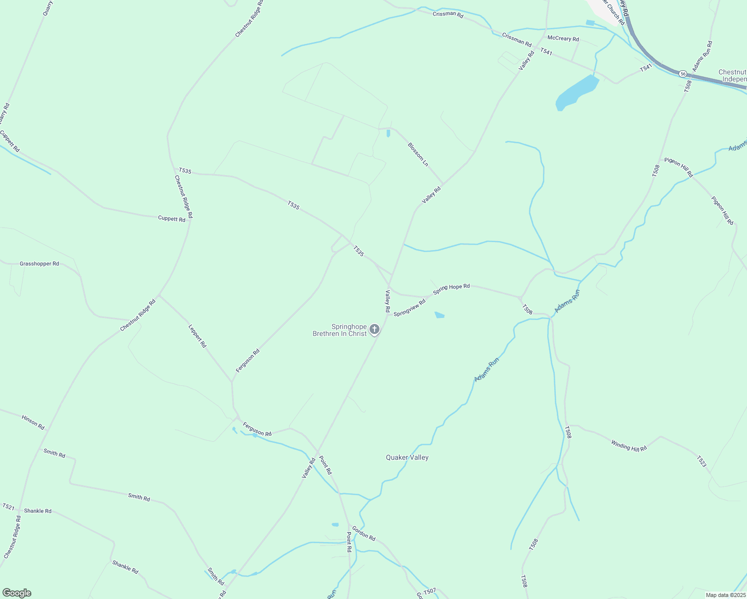 map of restaurants, bars, coffee shops, grocery stores, and more near 2143 Valley Road in Schellsburg