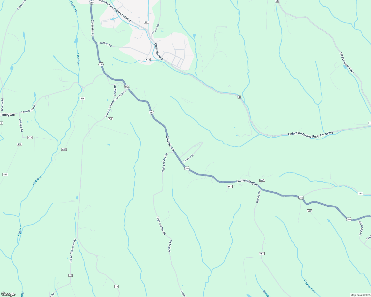map of restaurants, bars, coffee shops, grocery stores, and more near 54961 Lawver Drive in Bridgeport