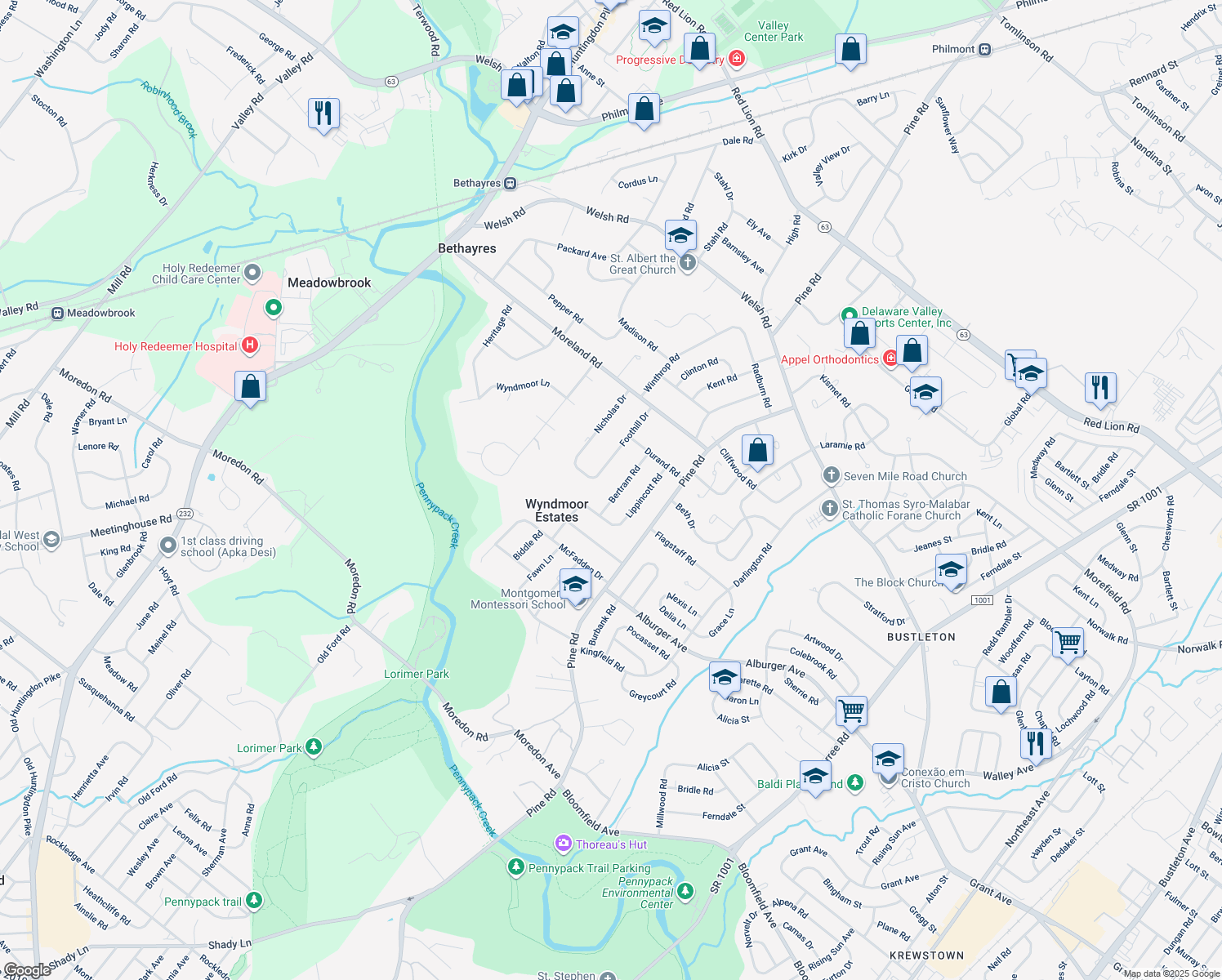 map of restaurants, bars, coffee shops, grocery stores, and more near 1844 Bertram Road in Montgomery