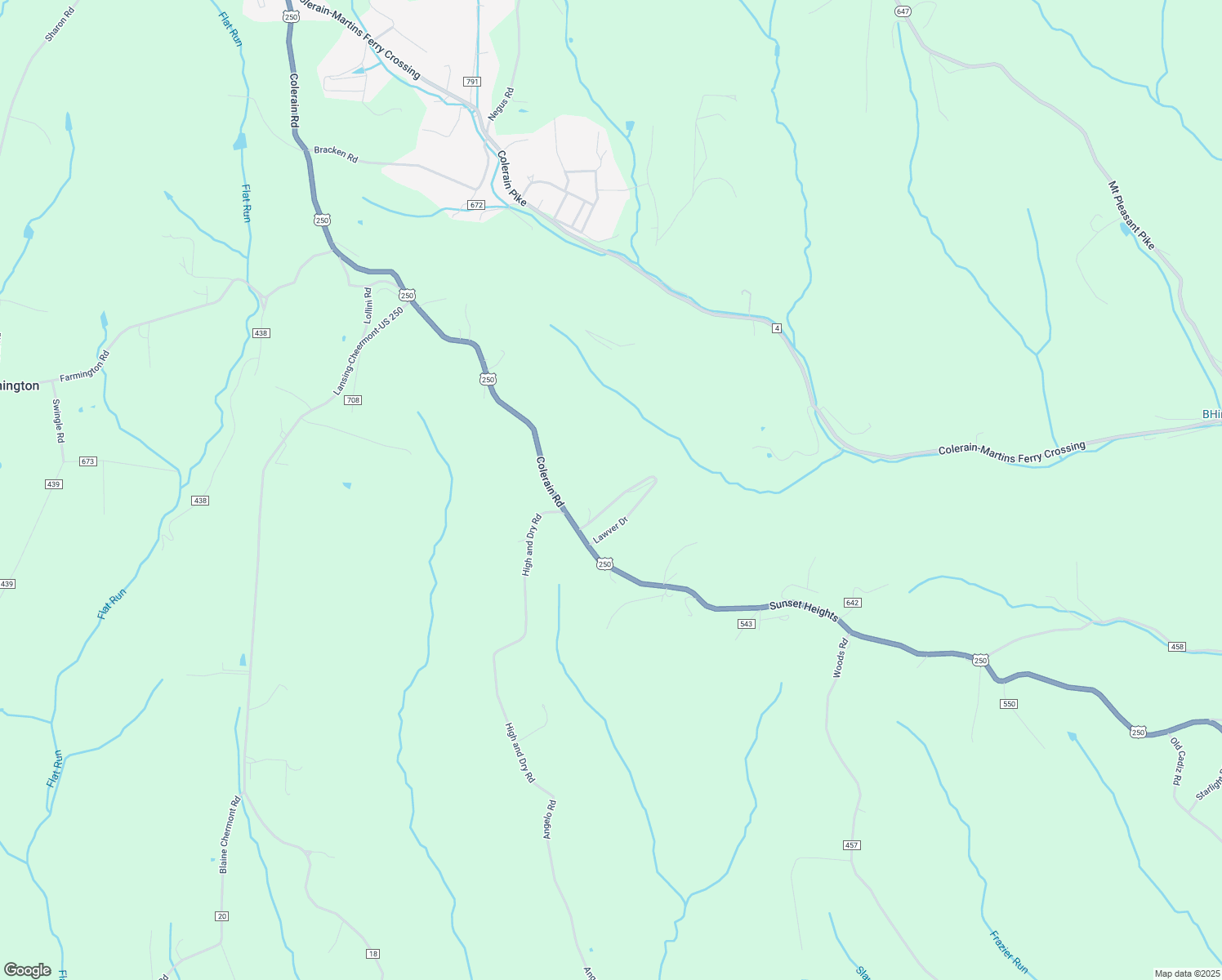 map of restaurants, bars, coffee shops, grocery stores, and more near 54961 Lawver Drive in Bridgeport