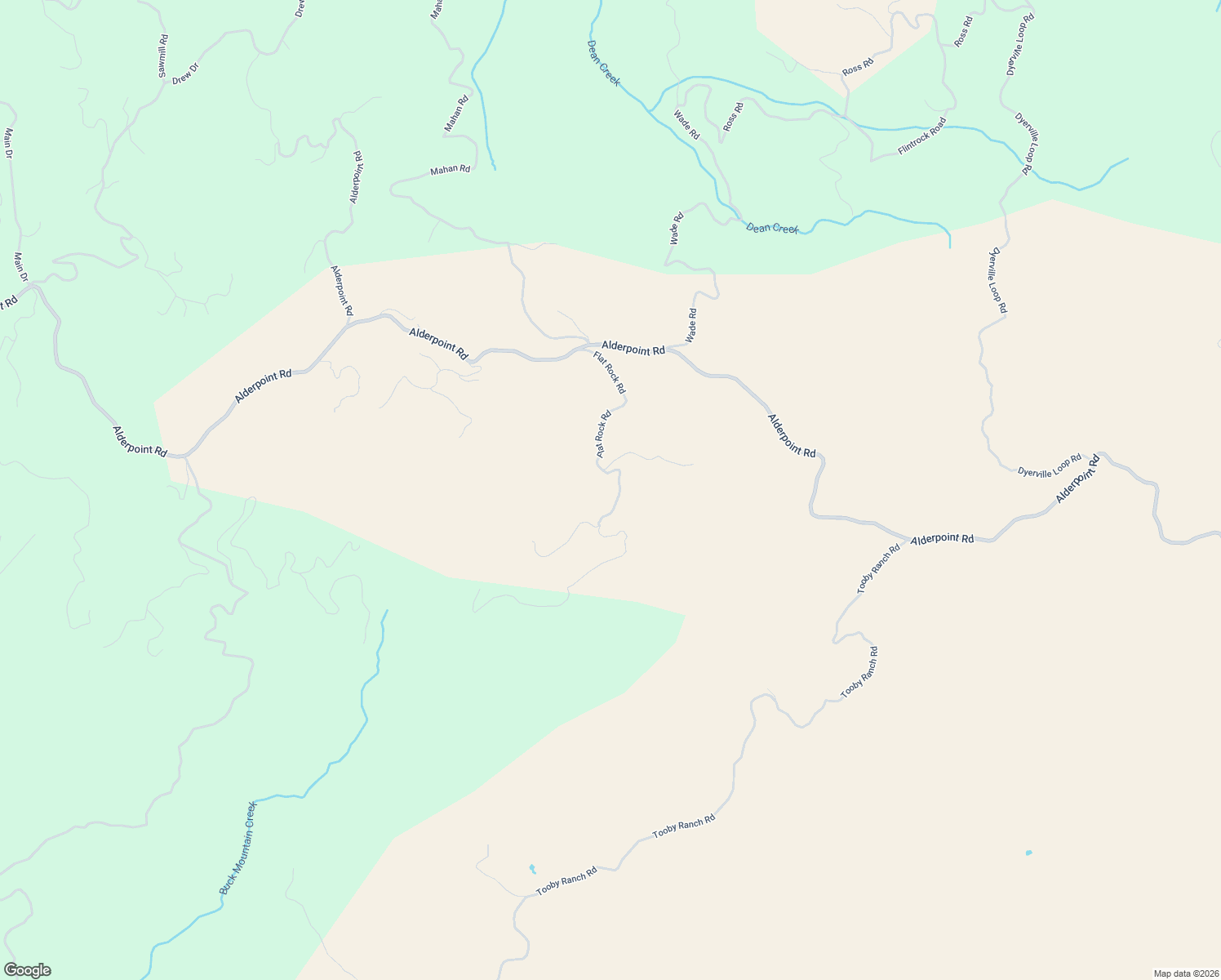 map of restaurants, bars, coffee shops, grocery stores, and more near 2980 Flat Rock Road in Garberville