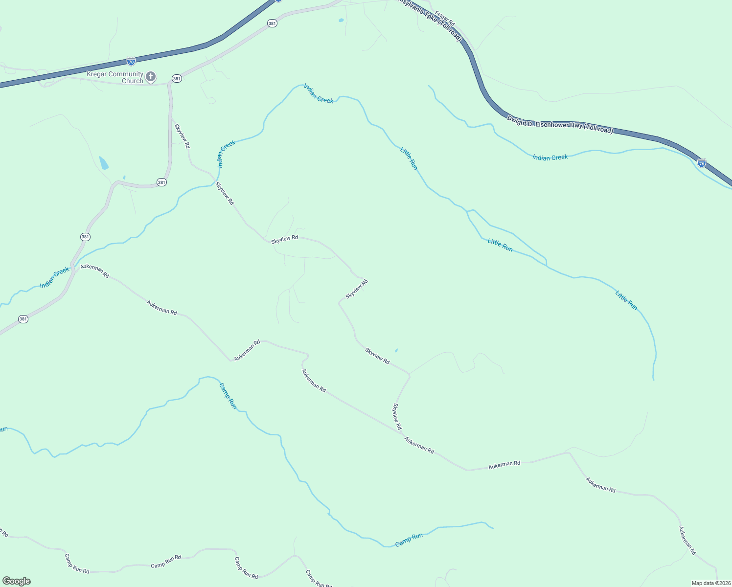map of restaurants, bars, coffee shops, grocery stores, and more near 294 Skyview Road in Stahlstown