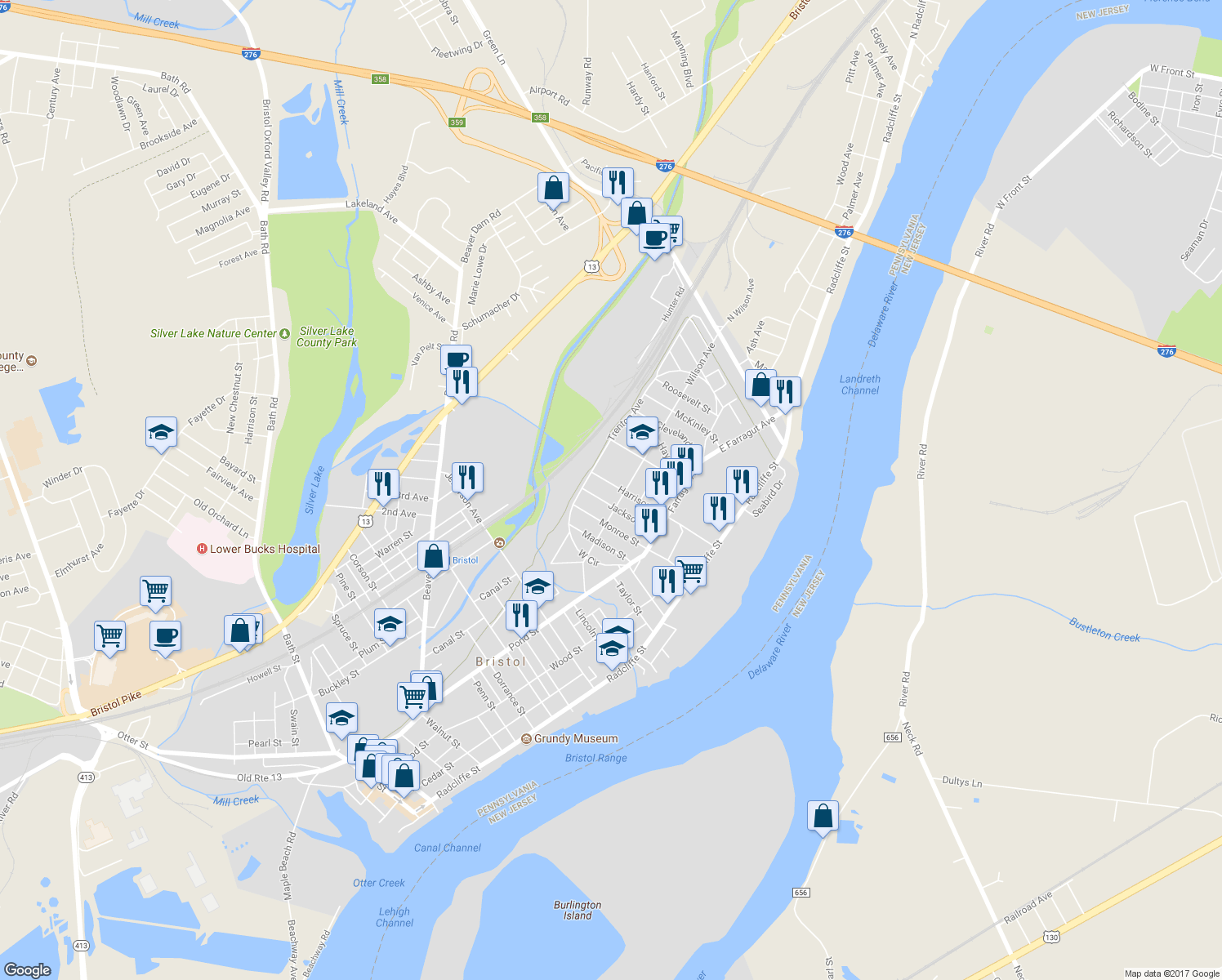 map of restaurants, bars, coffee shops, grocery stores, and more near 320 Harrison Street in Bristol
