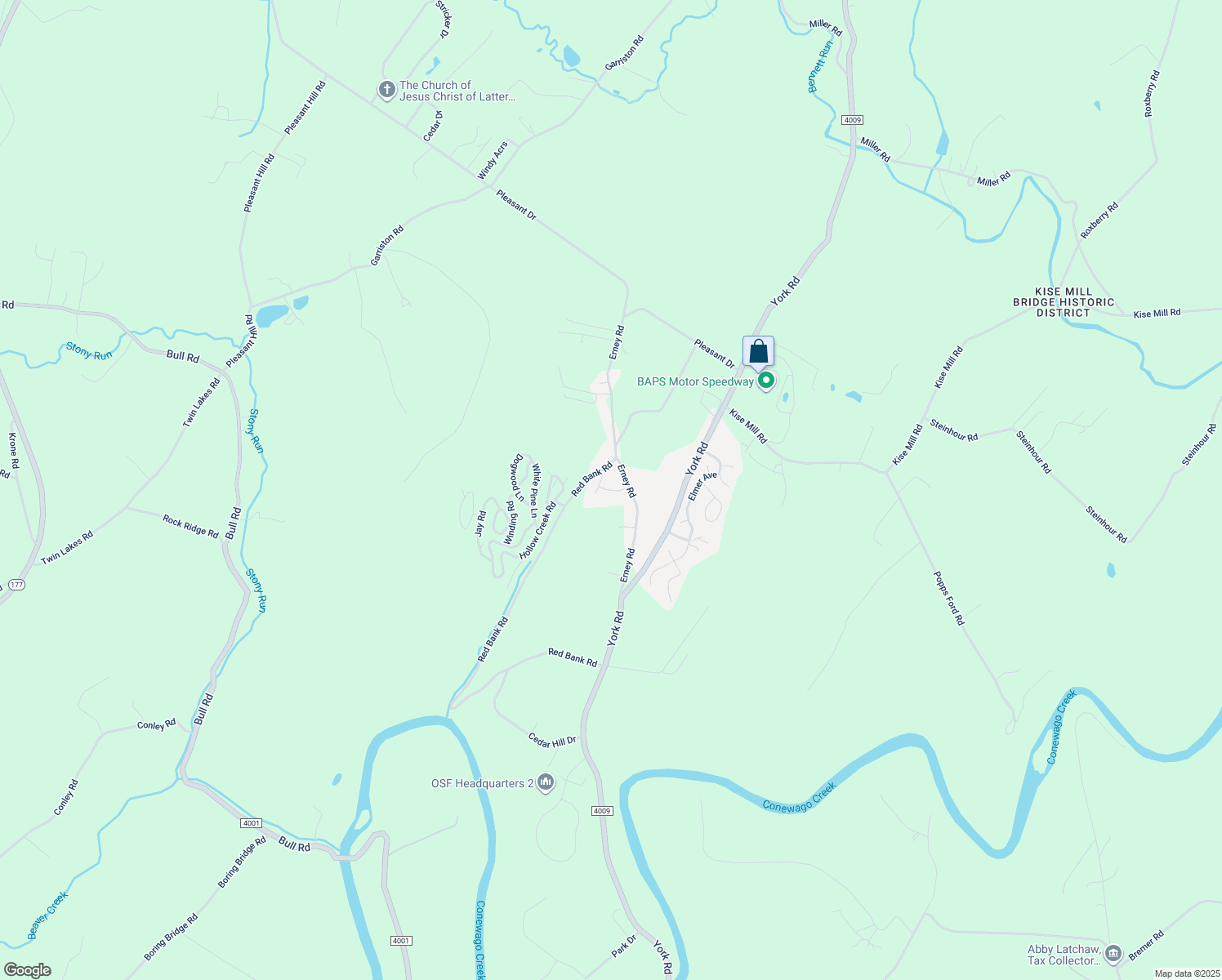 map of restaurants, bars, coffee shops, grocery stores, and more near 1571 Erney Road in Dover