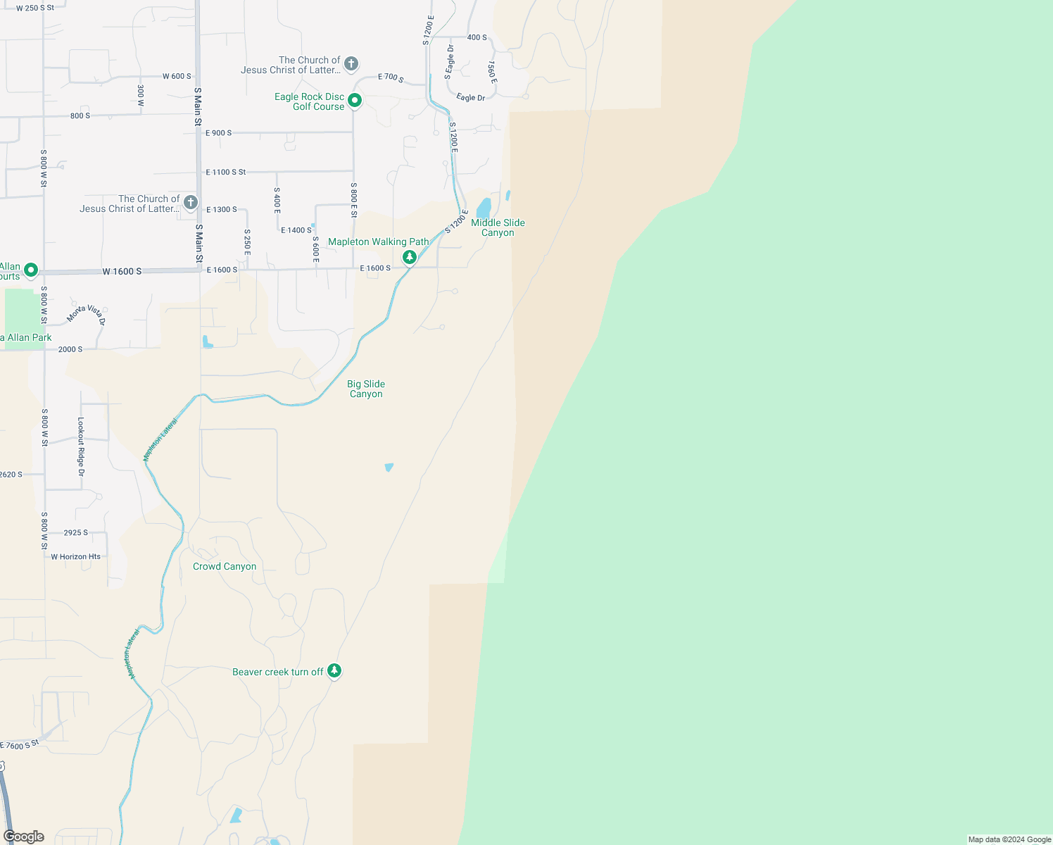 map of restaurants, bars, coffee shops, grocery stores, and more near South 680 West in Mapleton
