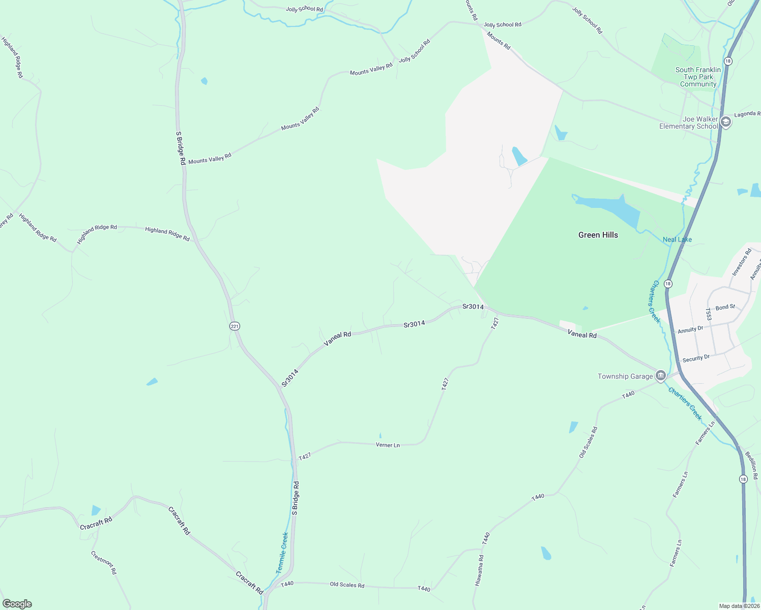 map of restaurants, bars, coffee shops, grocery stores, and more near 400 Vaneal Road in Washington