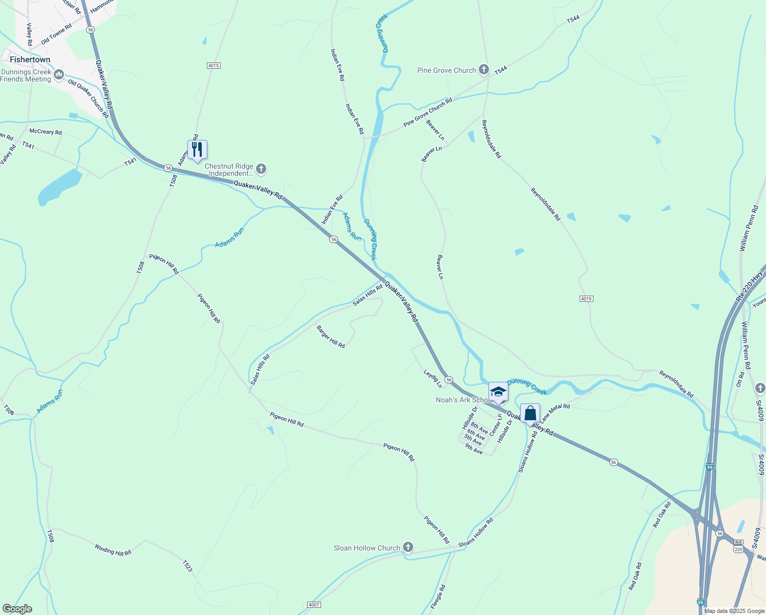 map of restaurants, bars, coffee shops, grocery stores, and more near 143 Meadowview Lane in New Paris