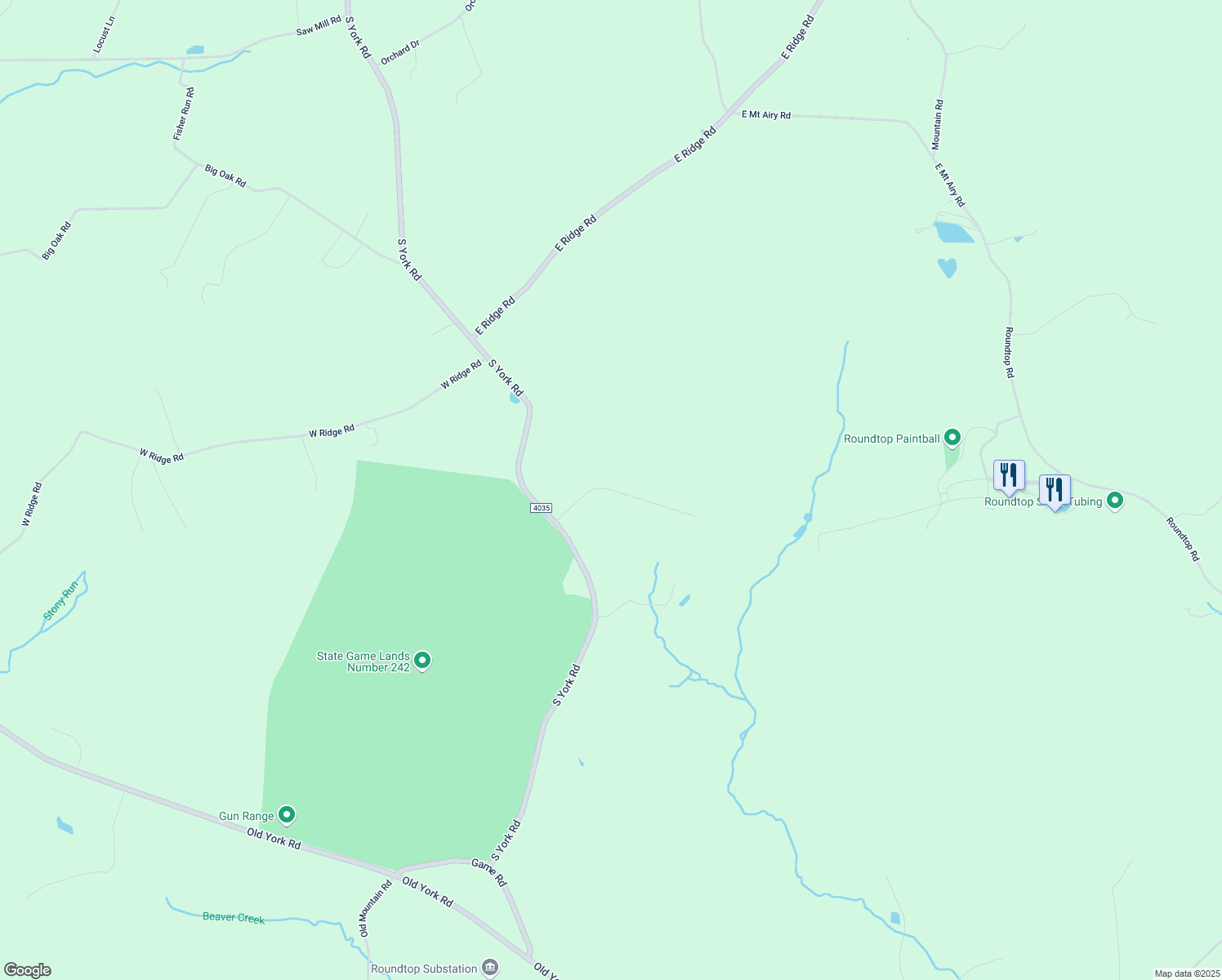 map of restaurants, bars, coffee shops, grocery stores, and more near 80 Aspen Drive in Dillsburg