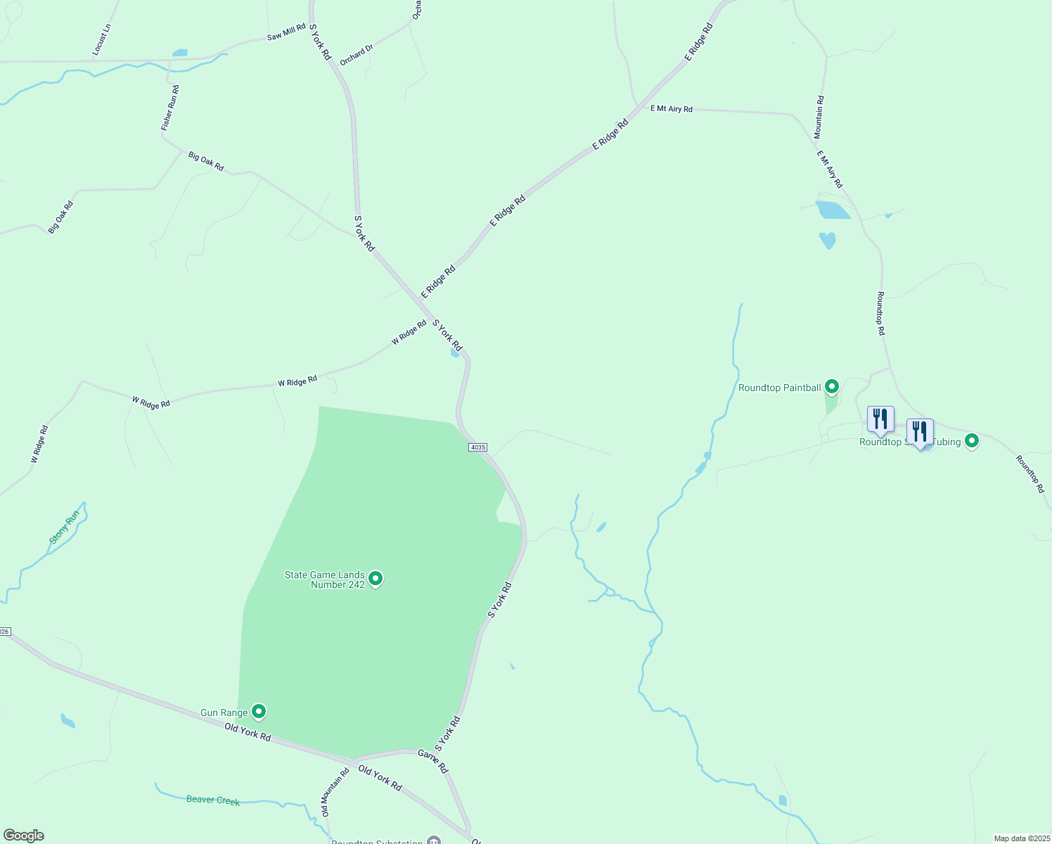 map of restaurants, bars, coffee shops, grocery stores, and more near 80 Aspen Drive in Dillsburg