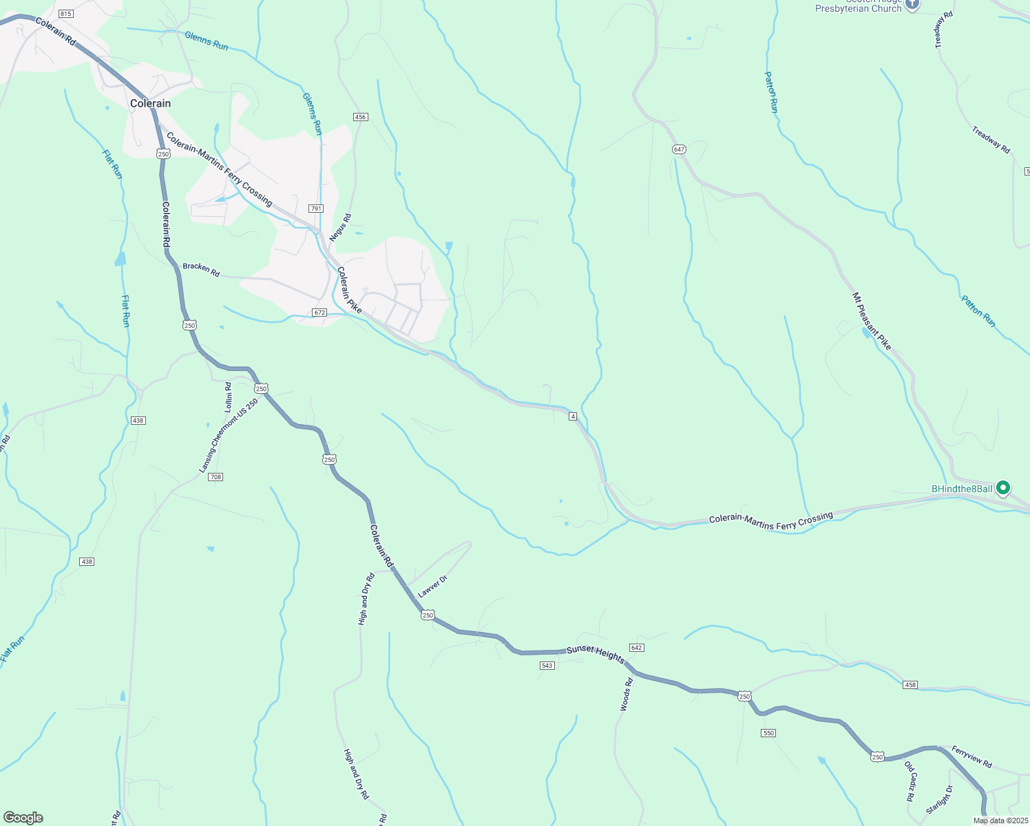 map of restaurants, bars, coffee shops, grocery stores, and more near 55138 Colerain Pike in Martins Ferry