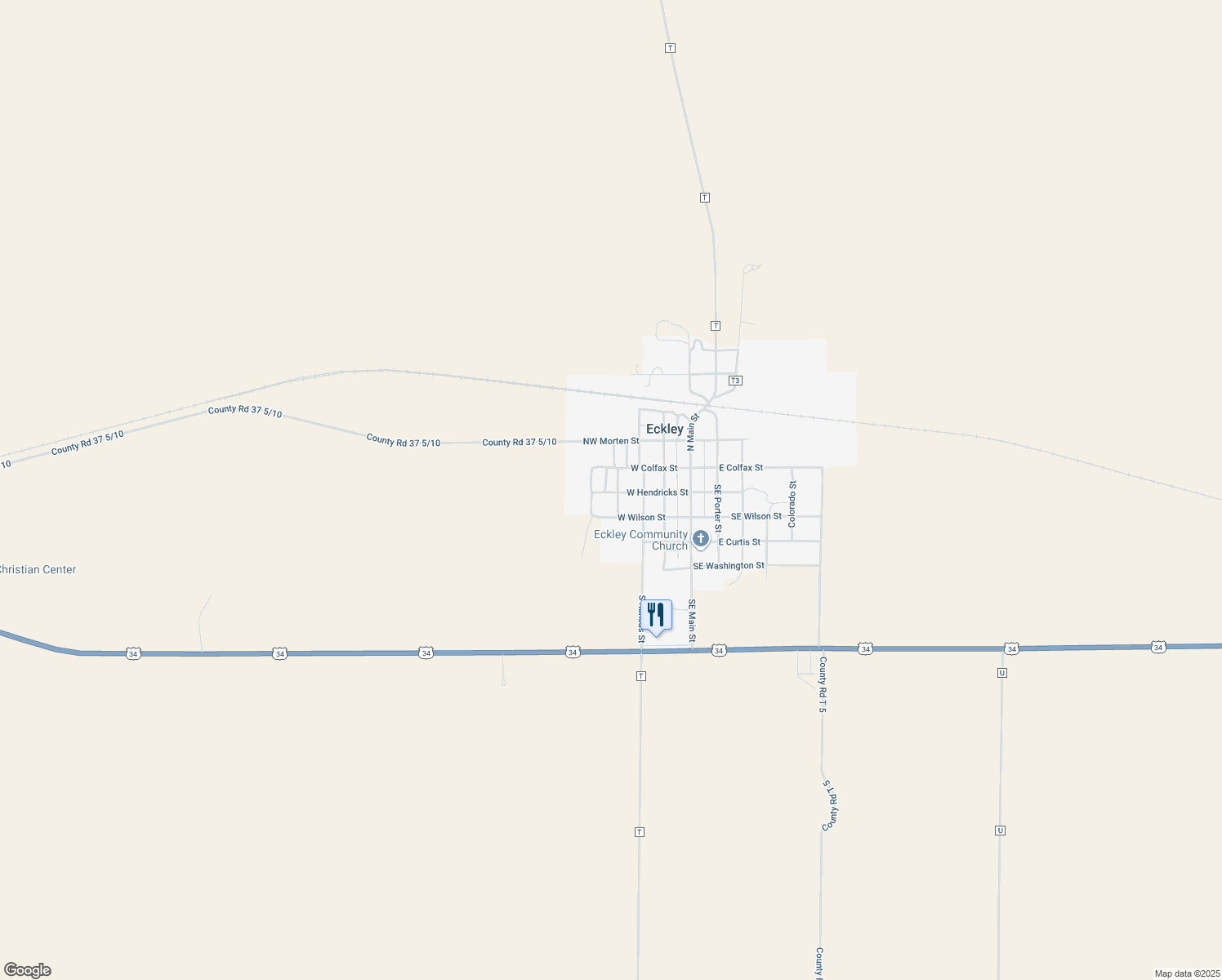 map of restaurants, bars, coffee shops, grocery stores, and more near 405 West Hendricks Street in Eckley