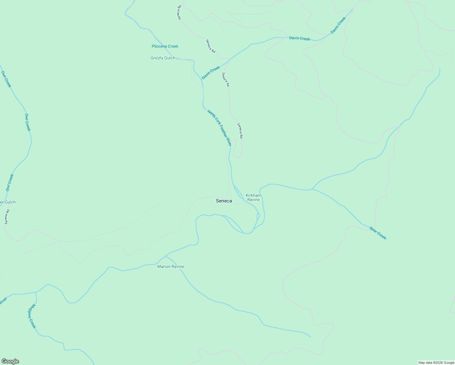 map of restaurants, bars, coffee shops, grocery stores, and more near Seneca Road in Canyondam