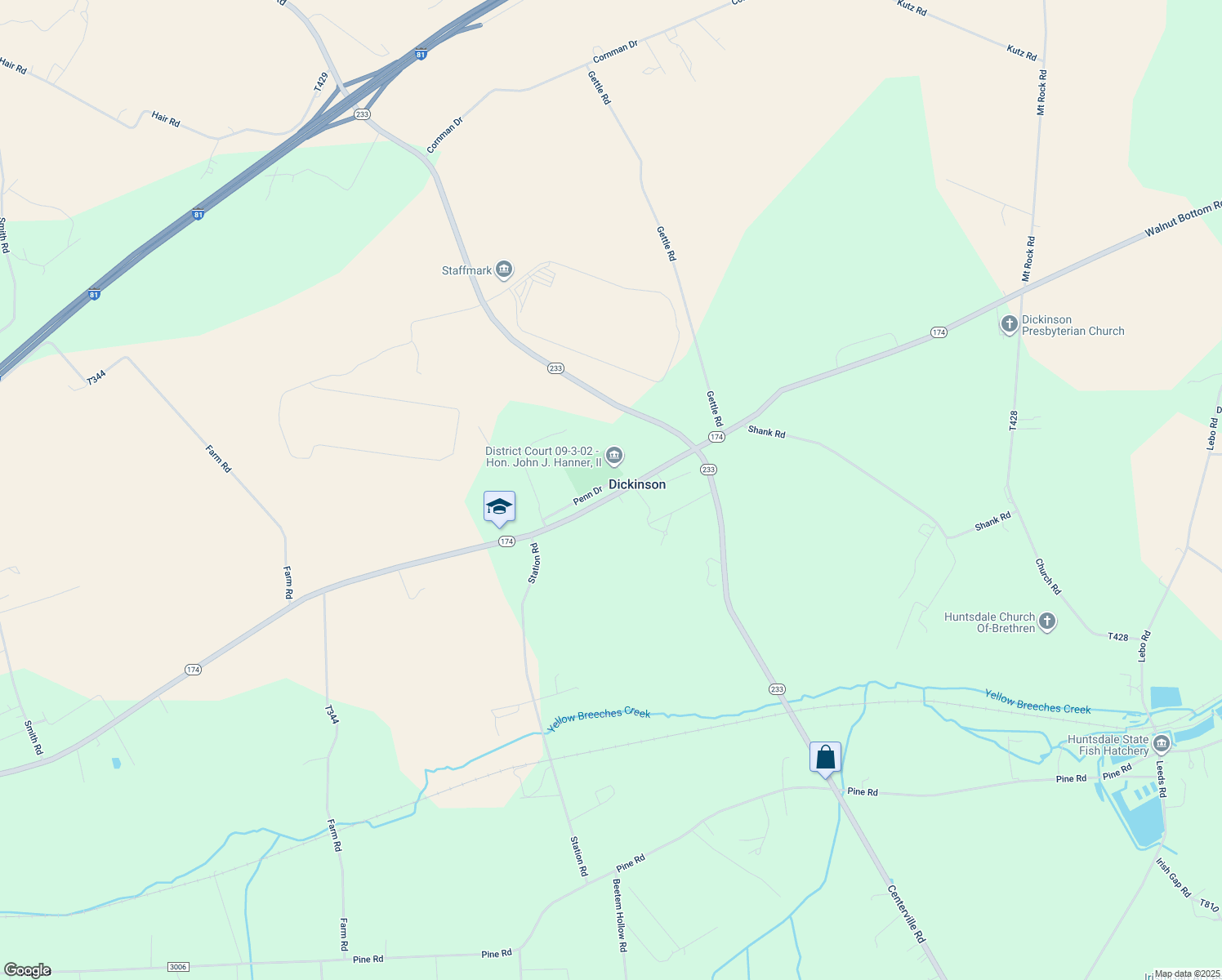 map of restaurants, bars, coffee shops, grocery stores, and more near 1861 Walnut Bottom Road in Newville