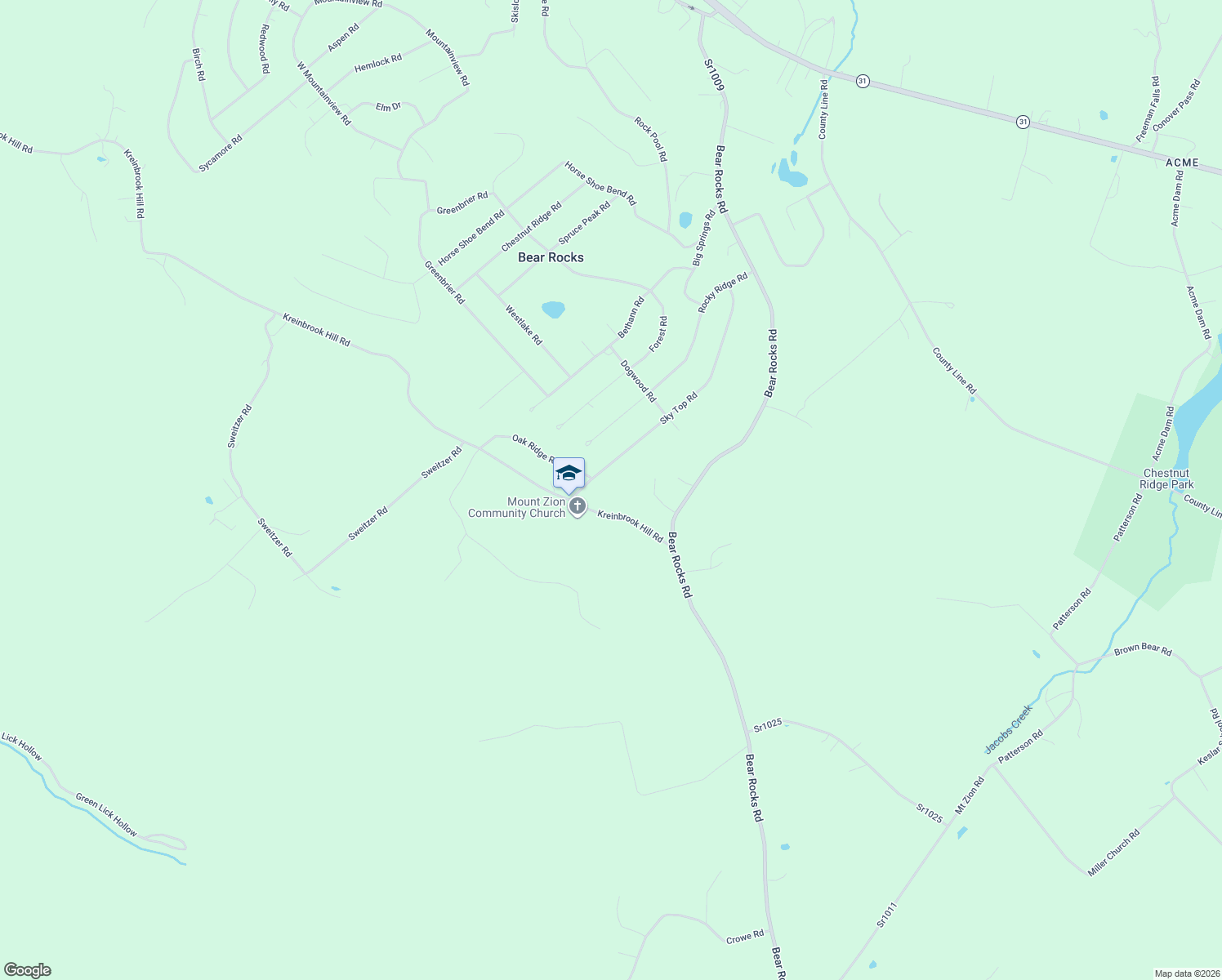 map of restaurants, bars, coffee shops, grocery stores, and more near 131 Kreinbrook Hill Road in Acme