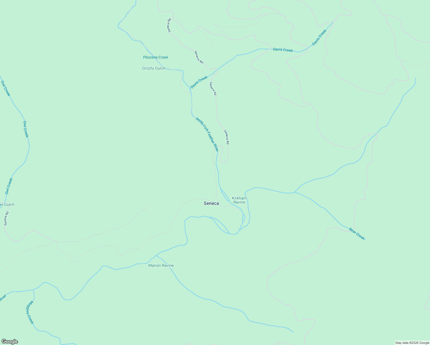 map of restaurants, bars, coffee shops, grocery stores, and more near Seneca Rd in Canyondam