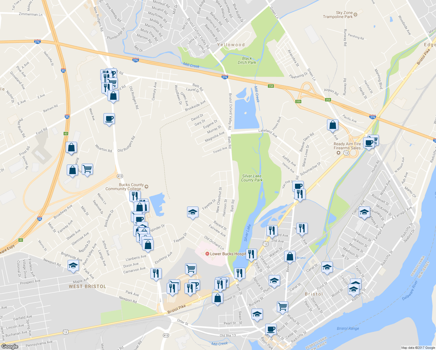 map of restaurants, bars, coffee shops, grocery stores, and more near 1309 New Chestnut Street in Bristol