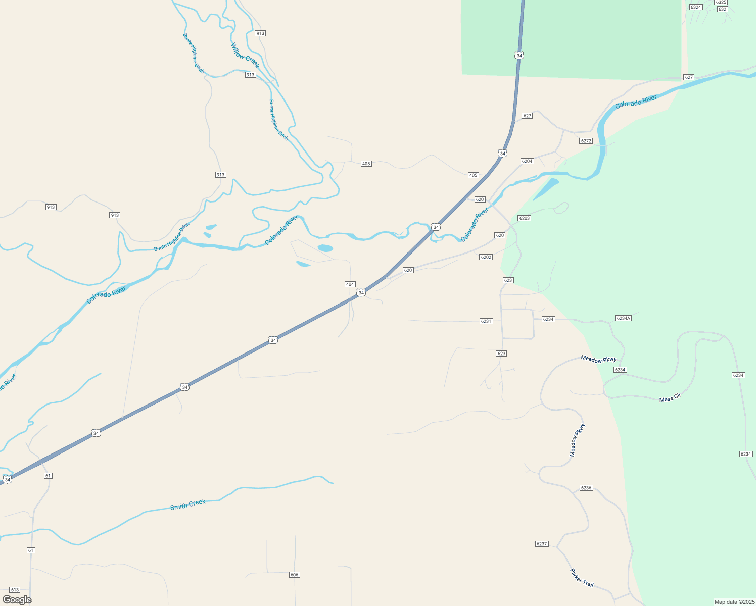 map of restaurants, bars, coffee shops, grocery stores, and more near 3206 U.S. 34 in Granby