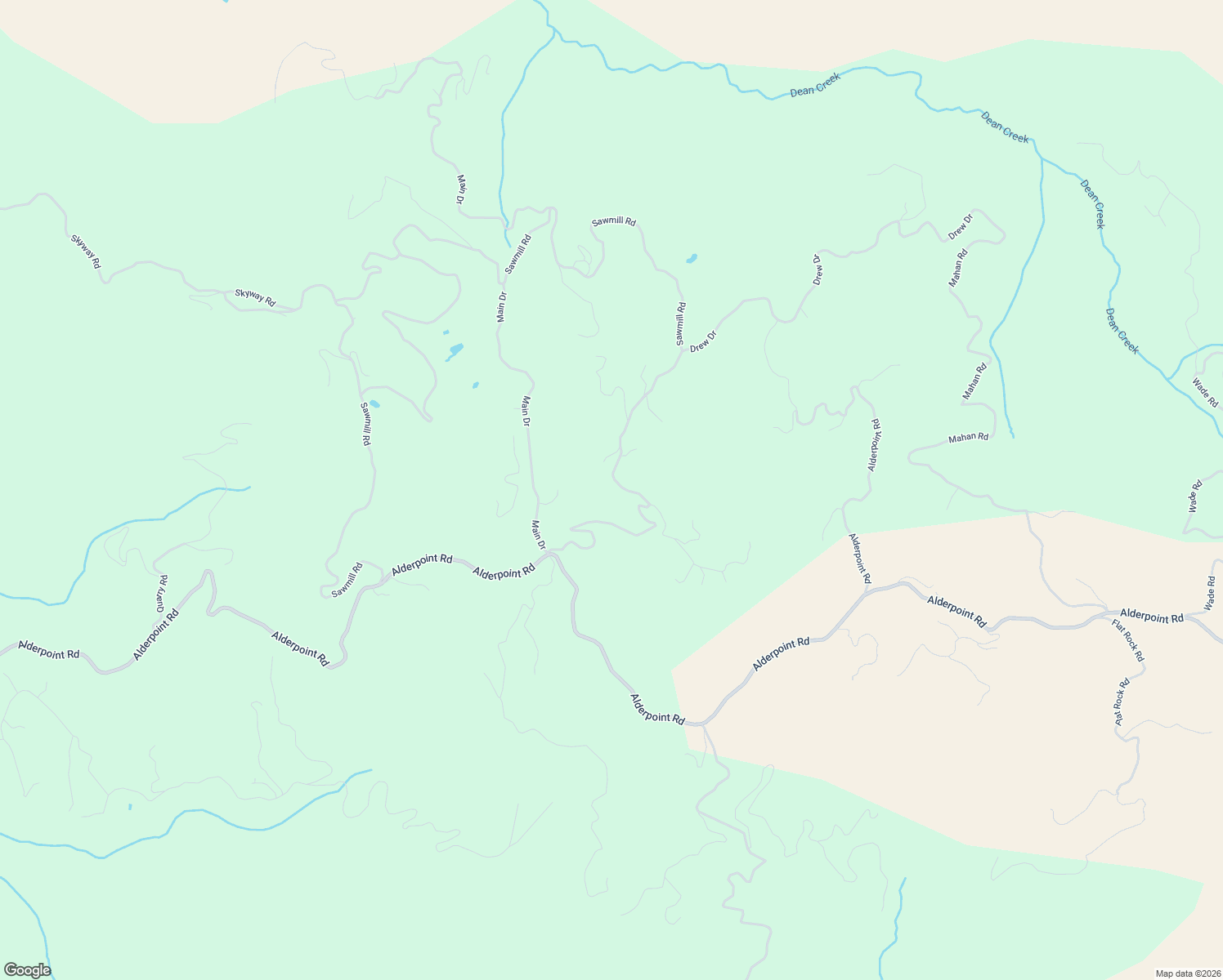 map of restaurants, bars, coffee shops, grocery stores, and more near 3765 Sawmill Road in Garberville